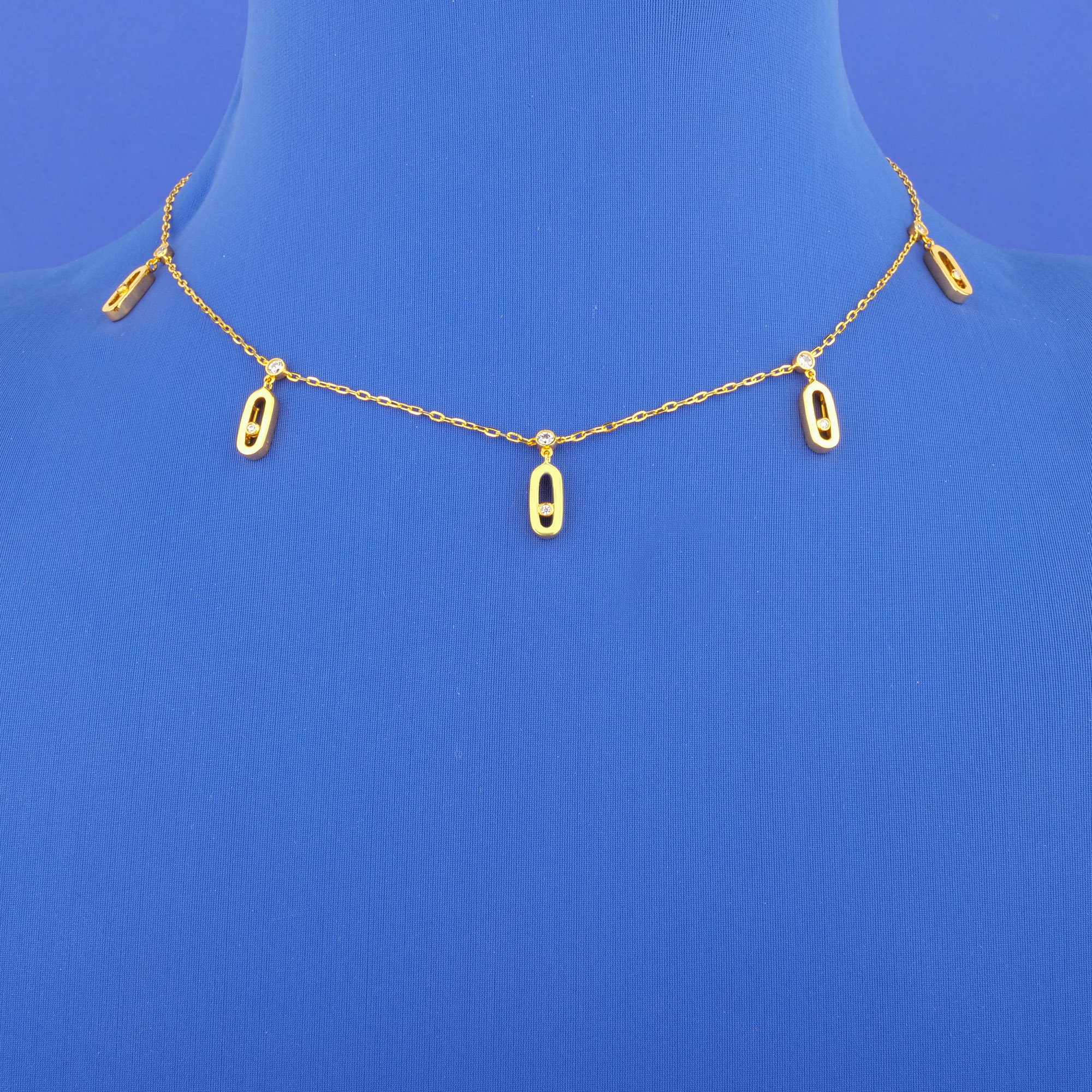 22K Gold Cubic Zirconia Necklace
