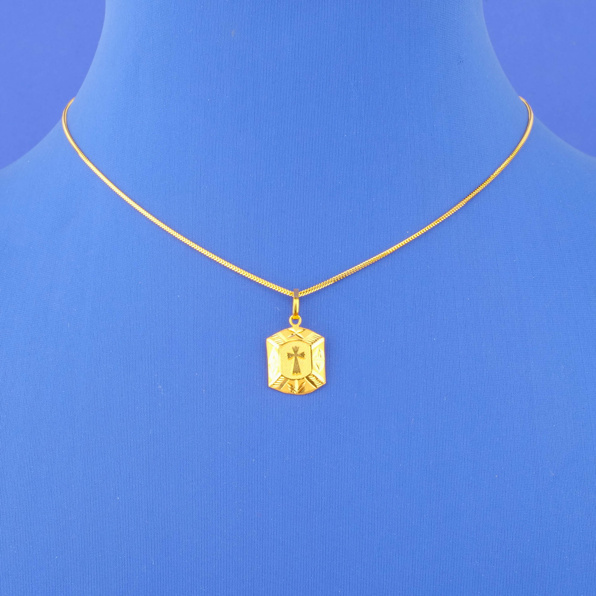 Twenty-Two Karat Baby Gold 'Cross' Necklace