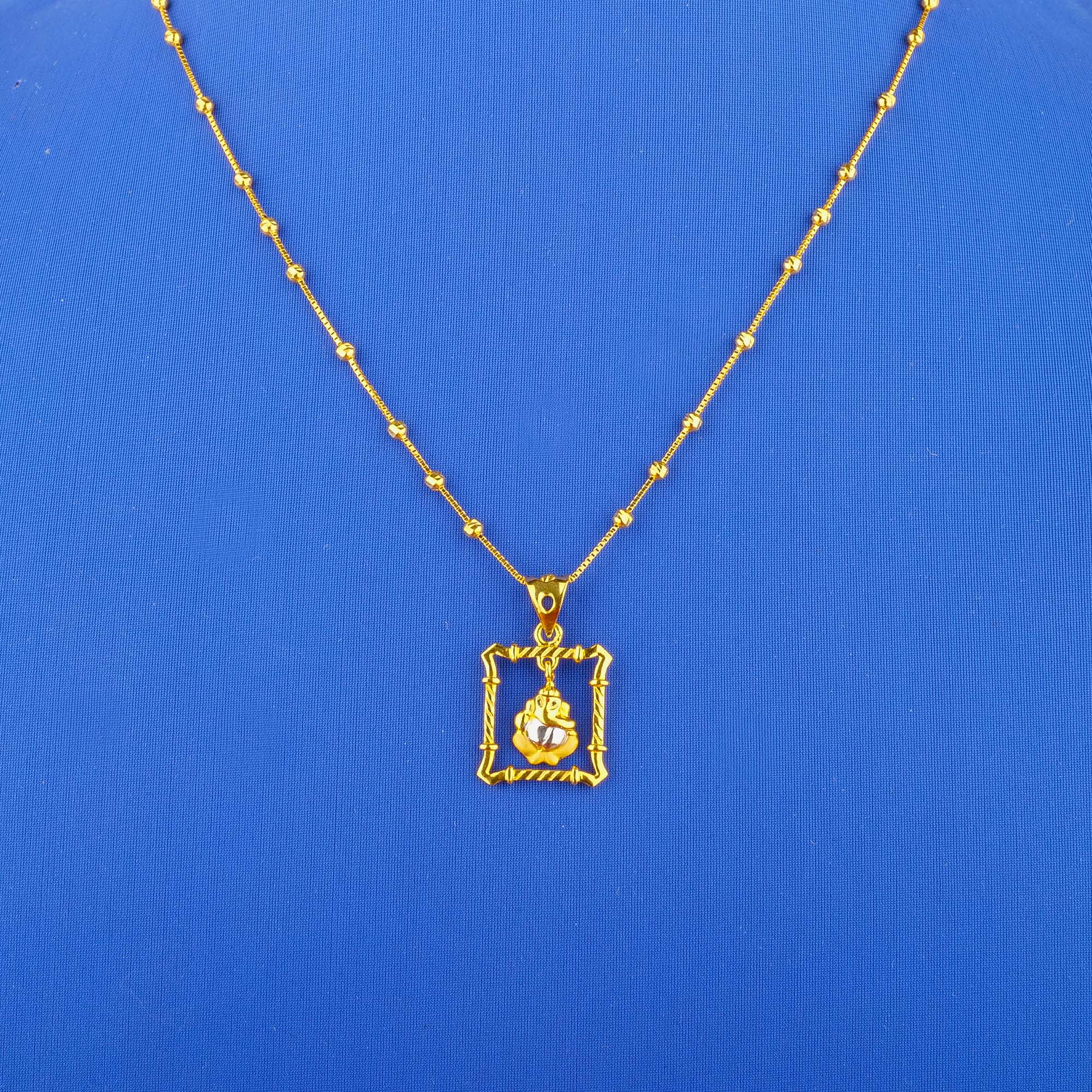 22K Gold Two-Tone 'Ganesha' Pendant (chain not included)