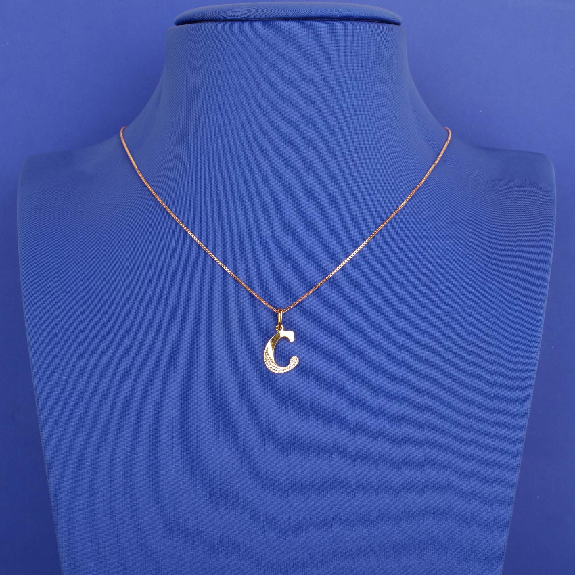 22K 'C' Tri-Color Pendant (chain not included)