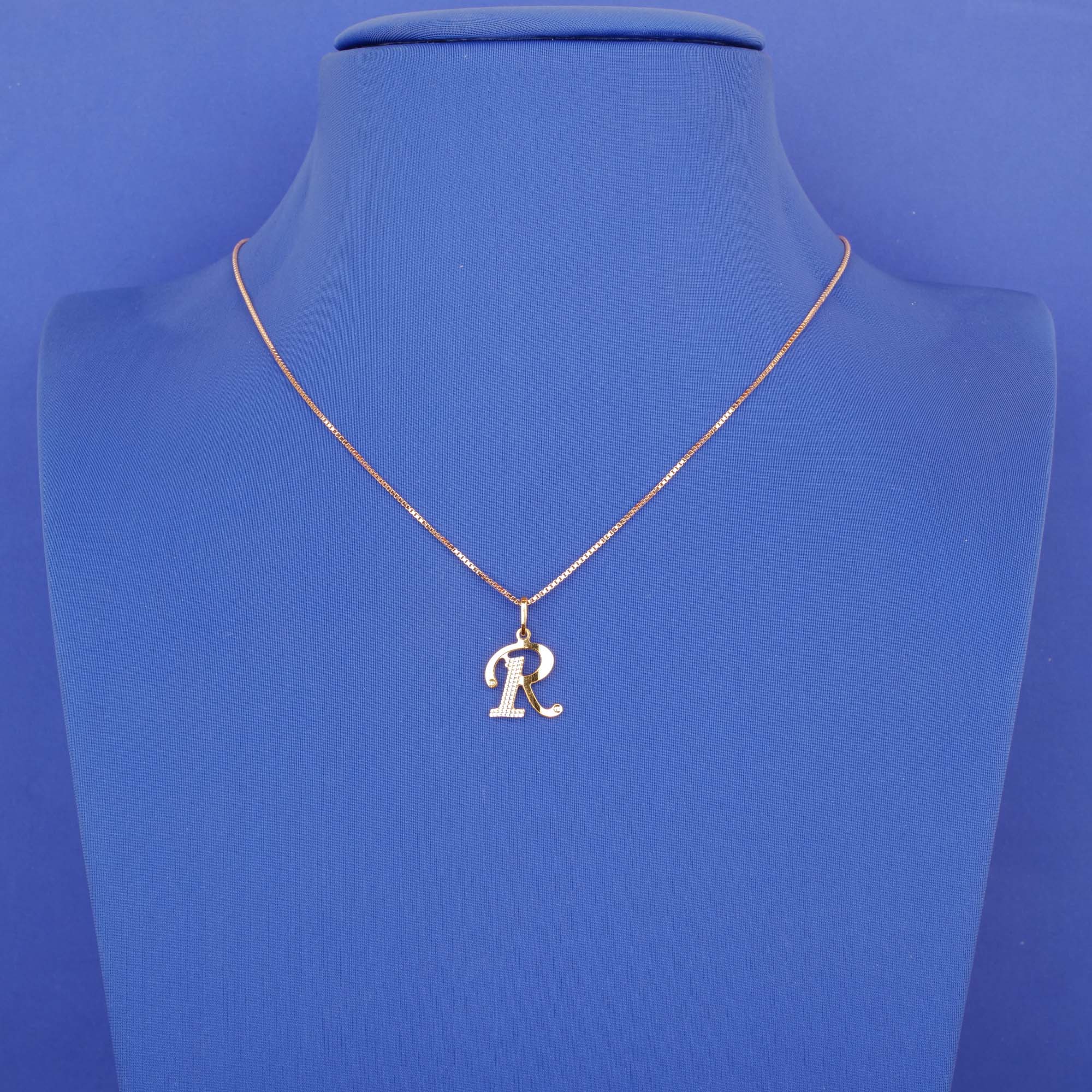 22K 'R' Tri-Color Pendant (chain not included)