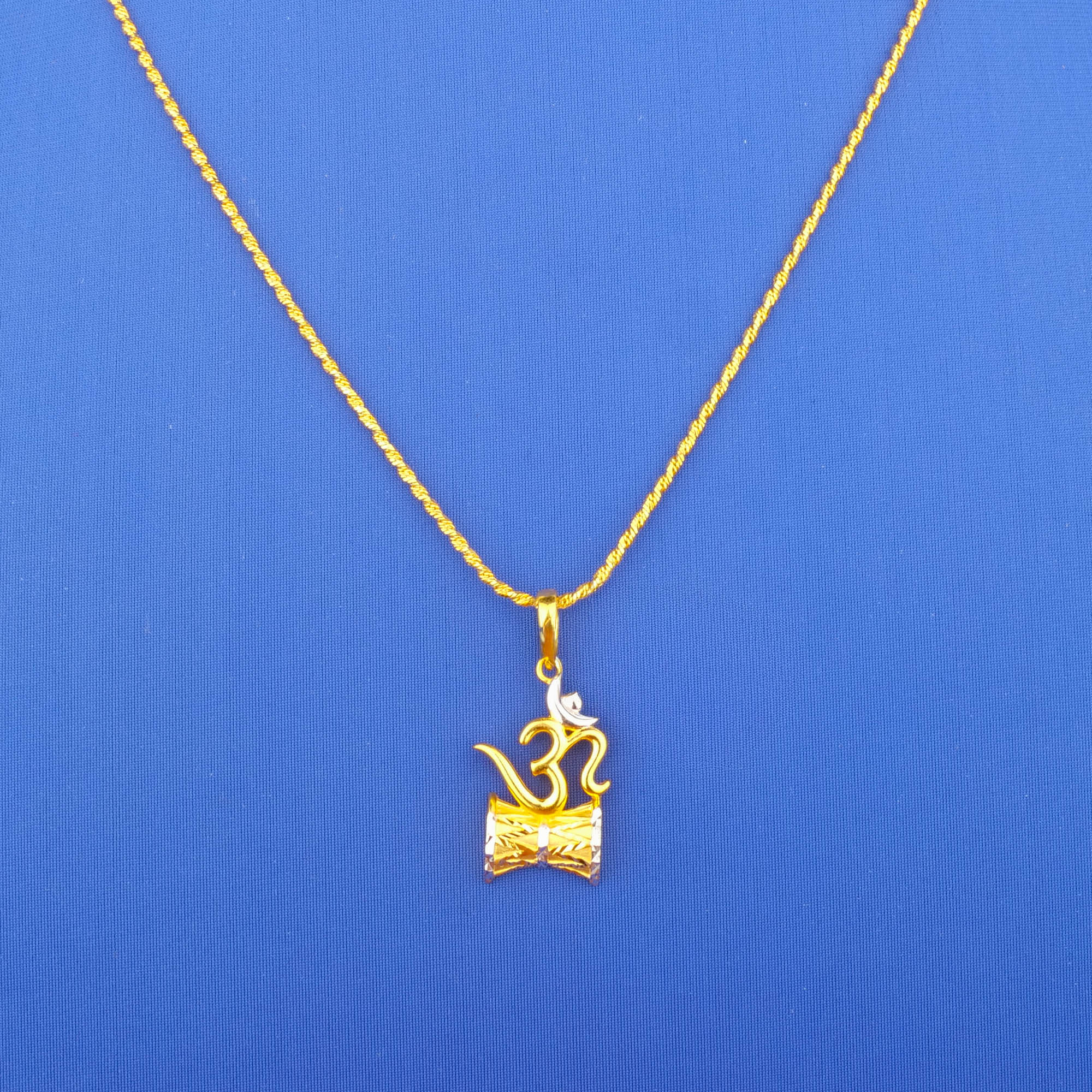 22K Two-Tone Gold 'Om' Pendant (chain not included)