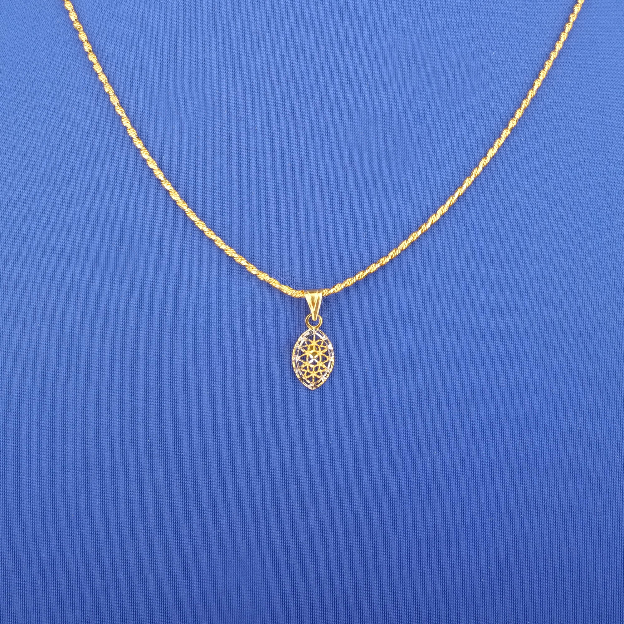 22K Two-Tone Gold Pendant (chain not included)