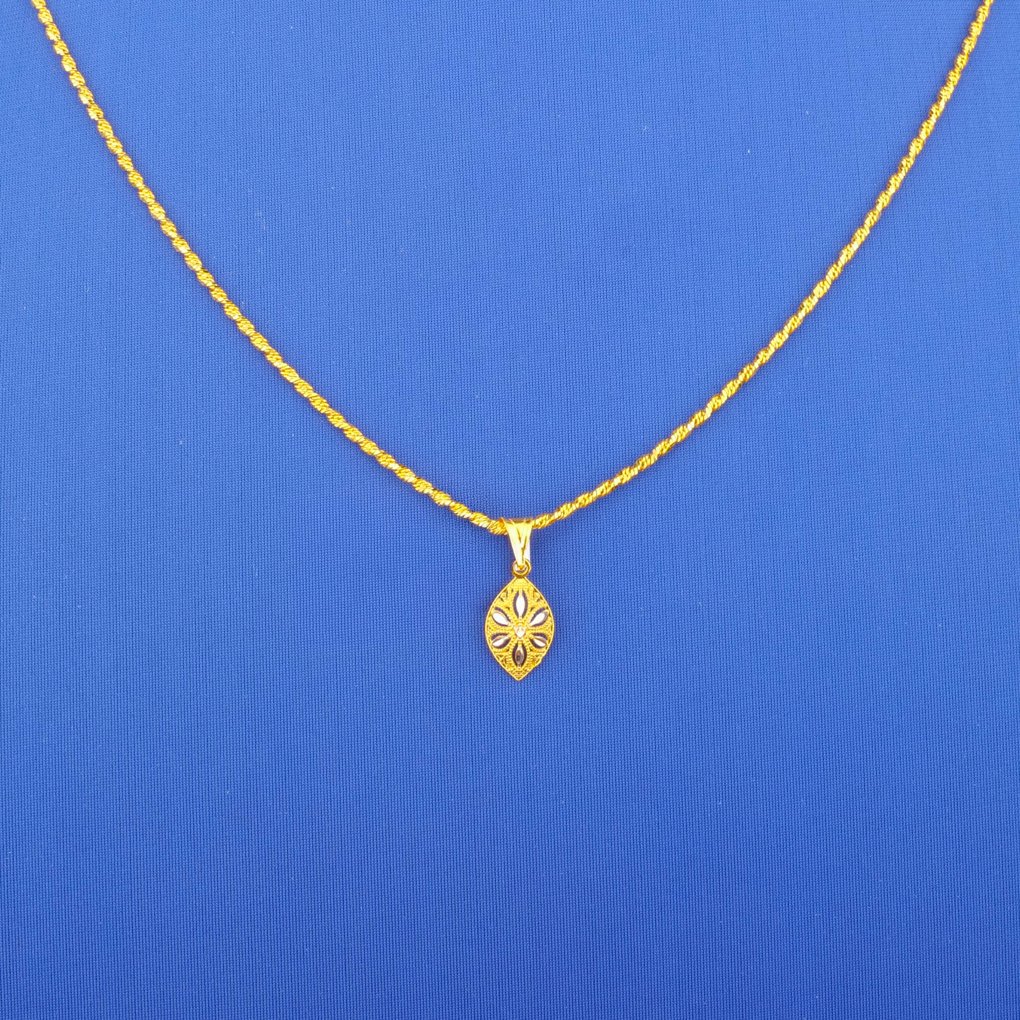 22K Two-Tone Gold Pendant (chain not included)