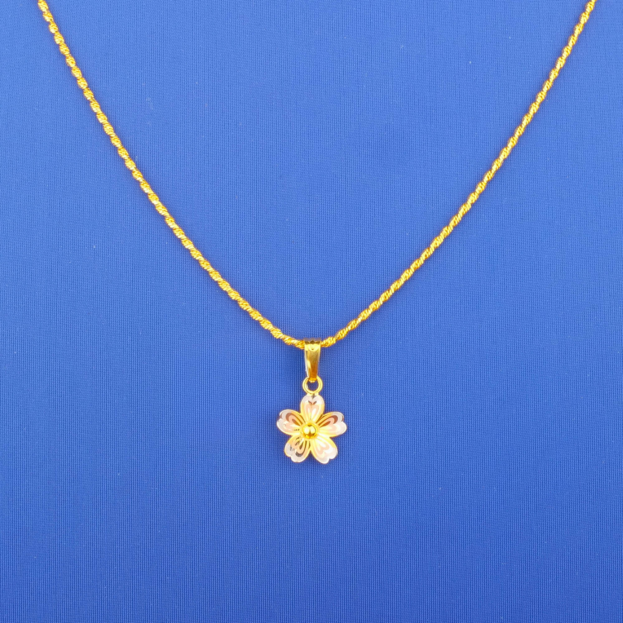 22K Tri-Color Gold Pendant (chain not included)