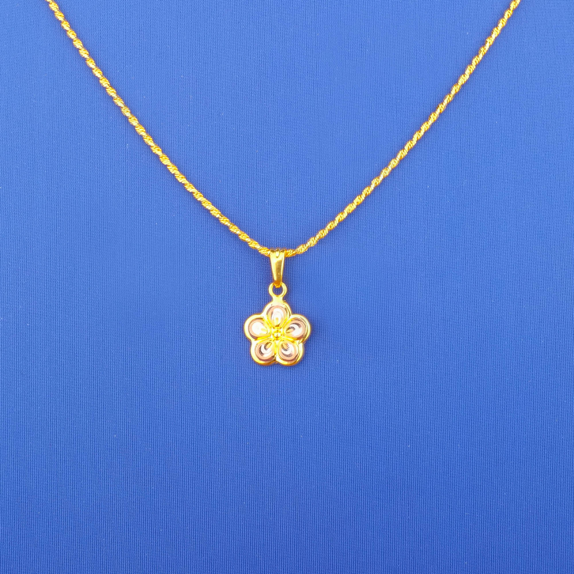 22K Tri-Color Gold Pendant (chain not included)