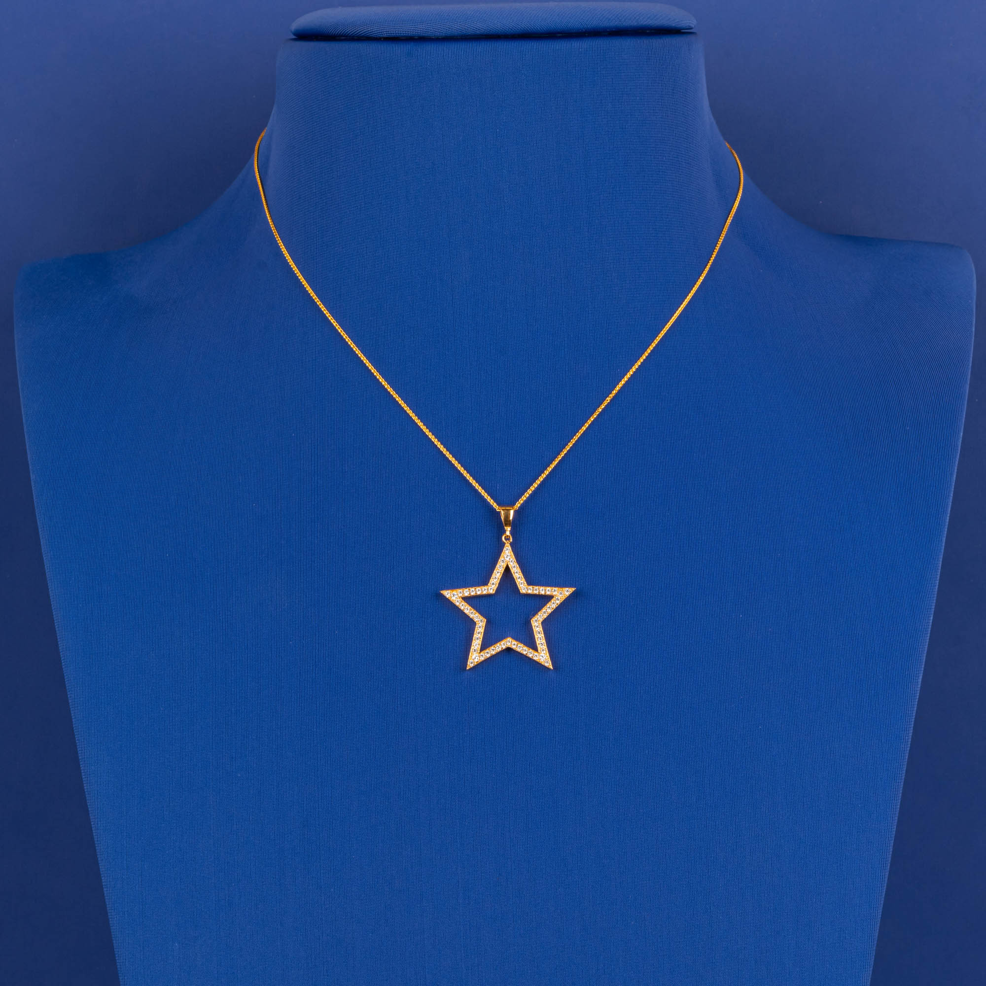 Starry Night: Handmade 22K Gold Cz Pendant with Radiant Design (chain not included)