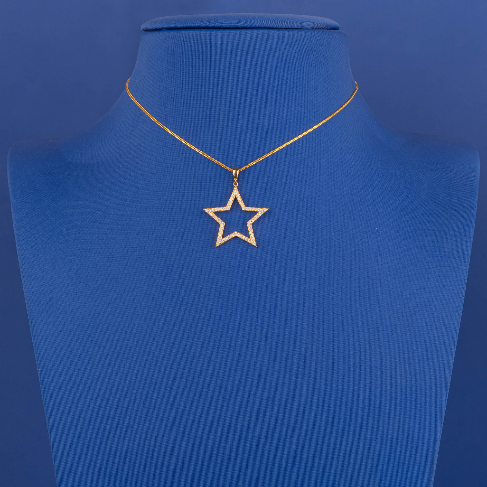 Handmade 22K Gold Cz Star Pendant (chain not included)