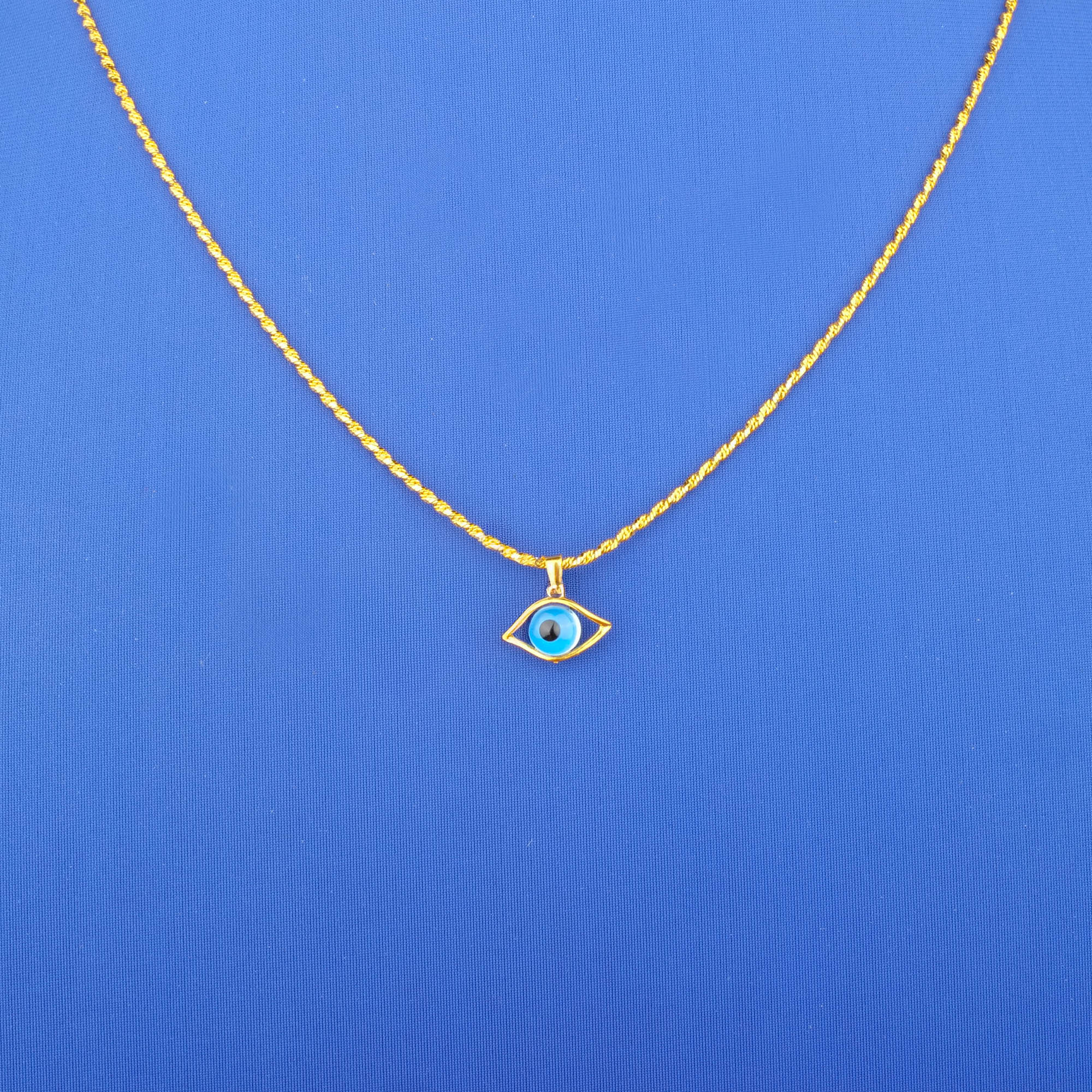 22K Minakari Gold Cubic Zirconia 'Evil Eye' Pendant (chain not included)
