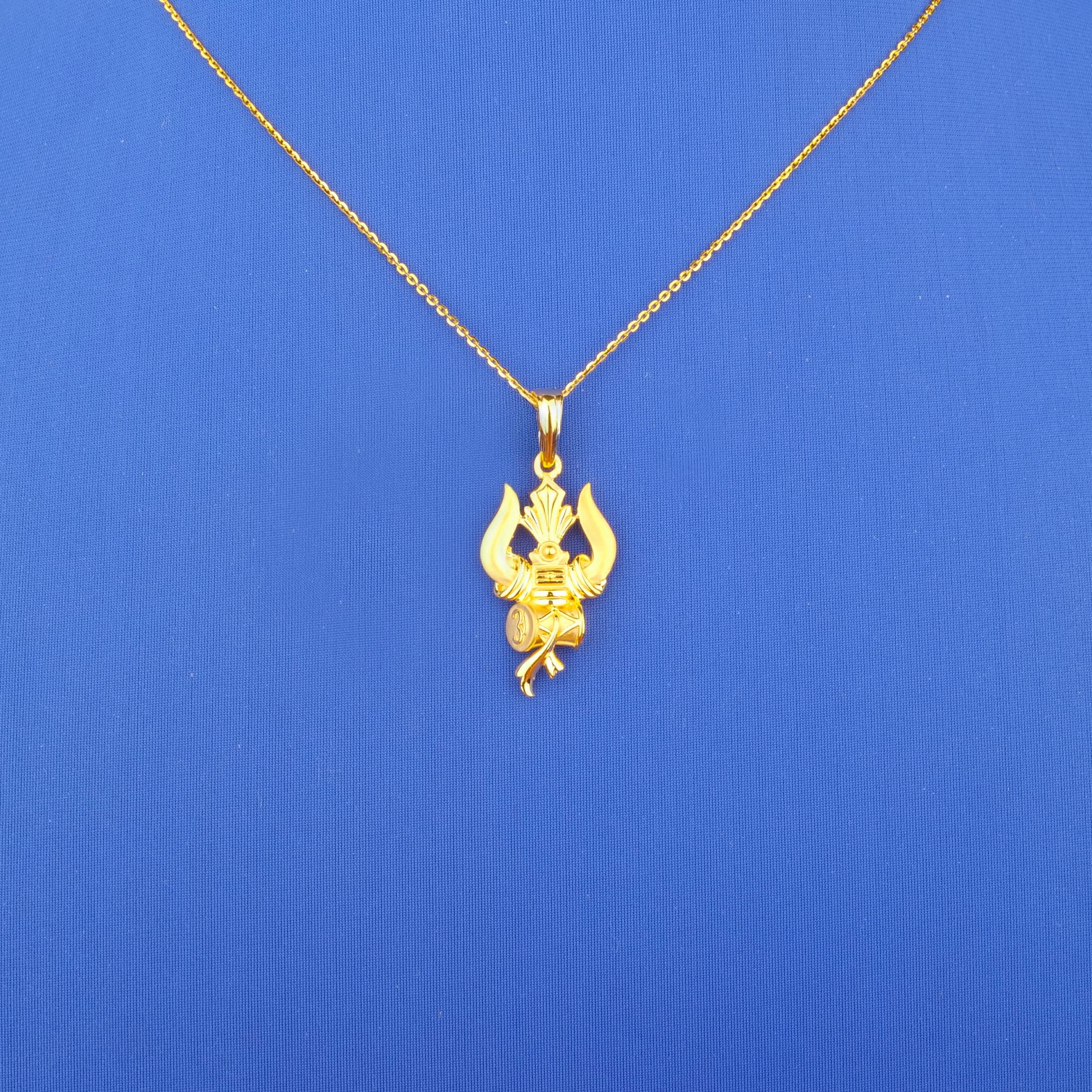 Twenty-Two Karat Gold 'Trishul' Pendant (chain not included)
