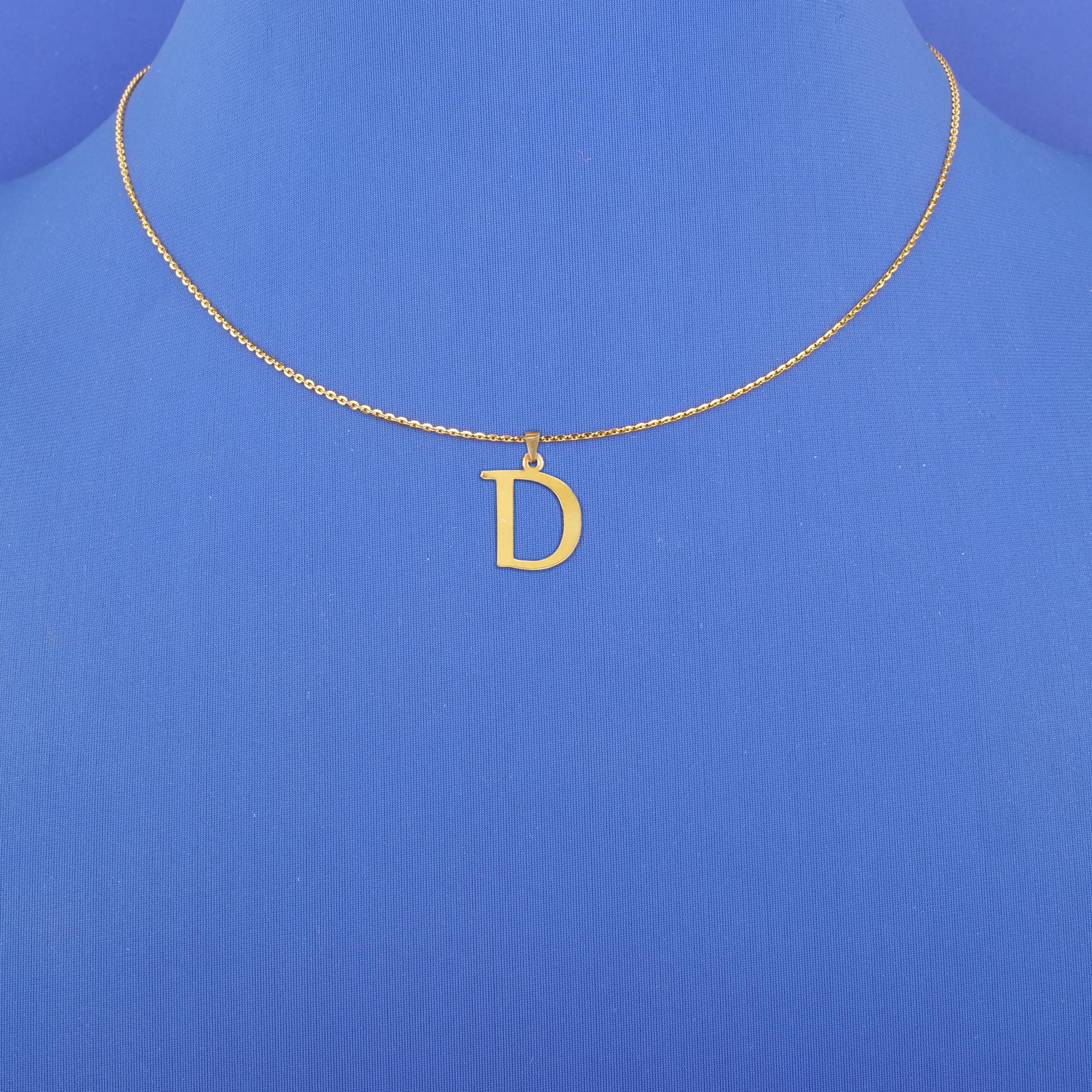 Twenty-Two Karat Gold Initial 'D' Pendant (chain not included)