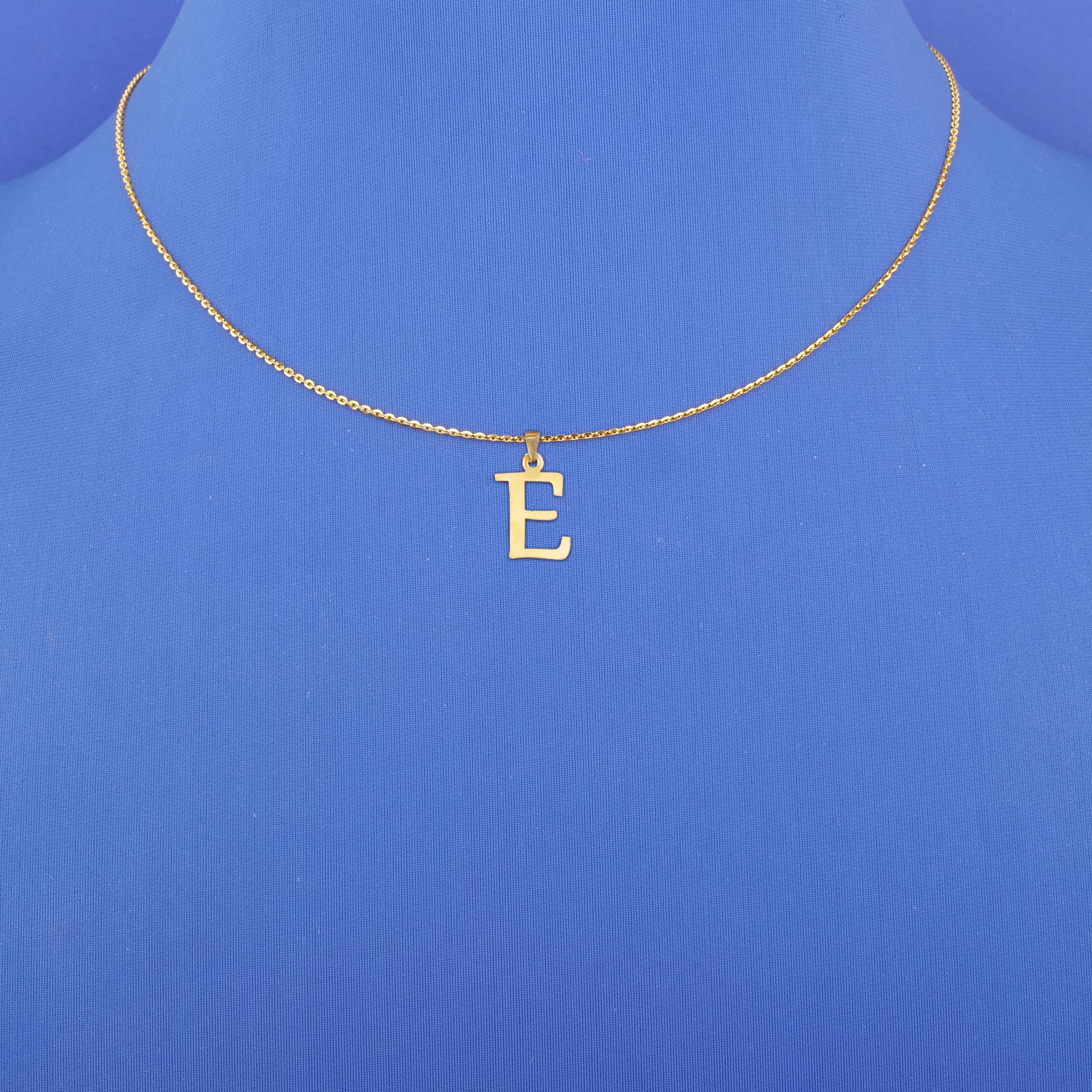 Twenty-Two Karat Gold Initial 'E' Pendant (chain not included)