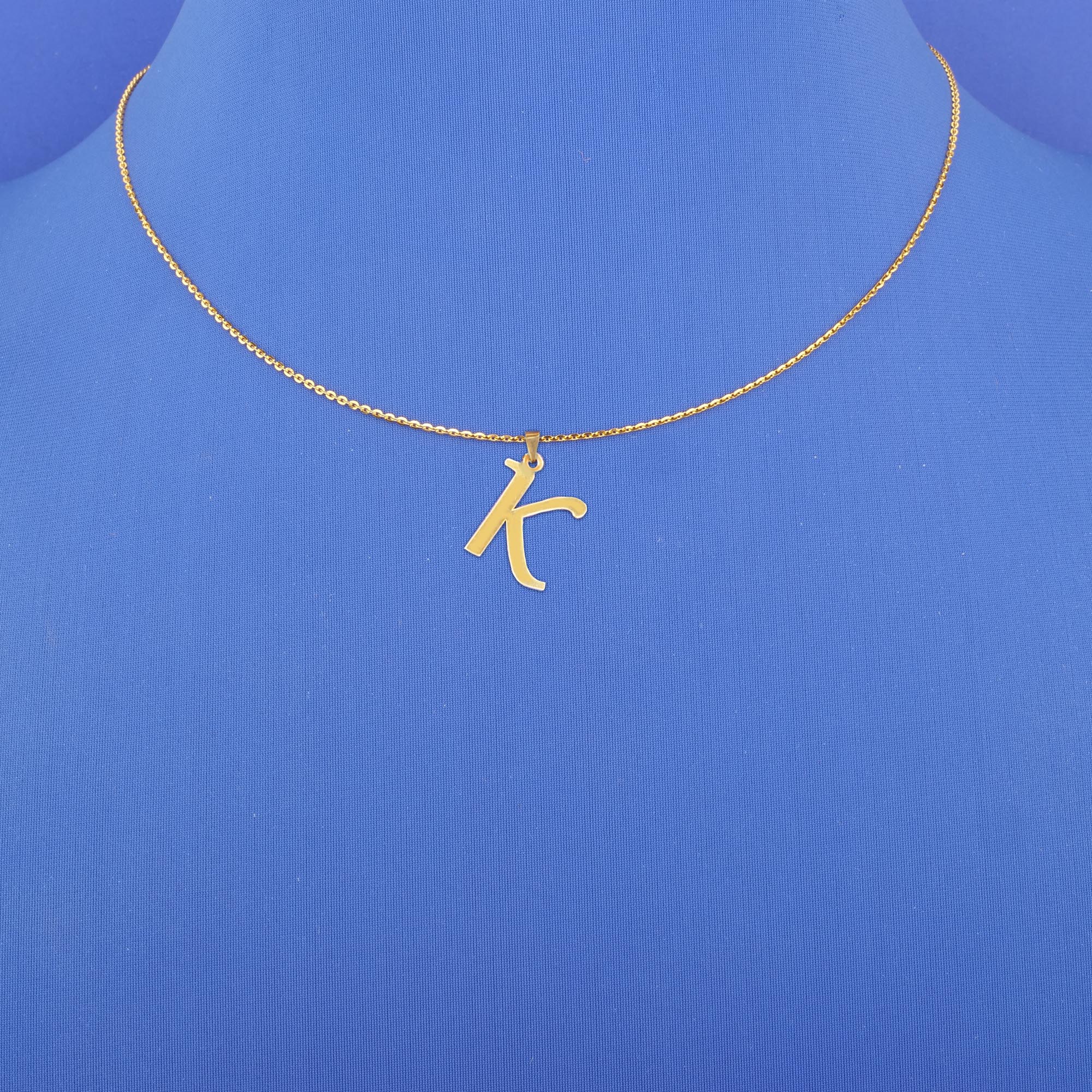 Twenty-Two Karat Gold Initial 'K' Pendant (chain not included)
