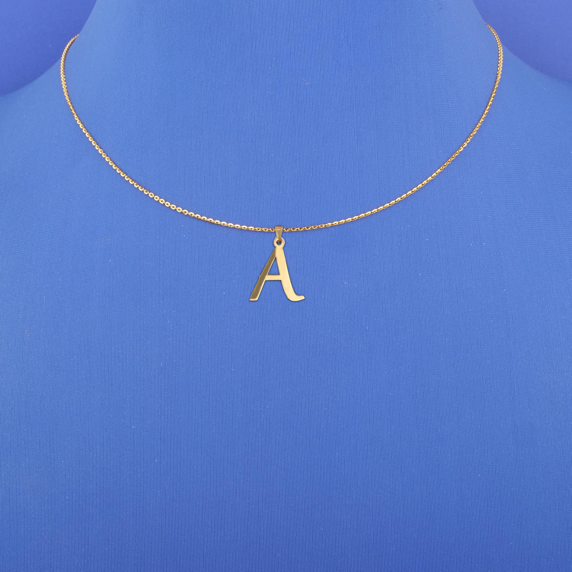 Twenty-Two Karat Gold Initial 'A' Pendant (chain not included)