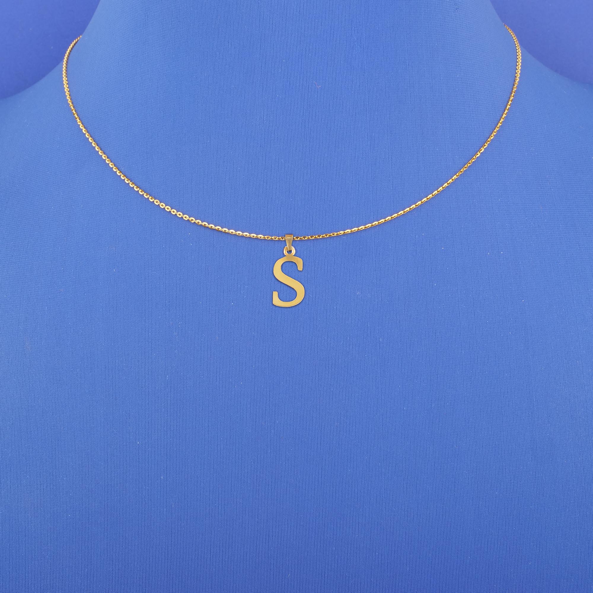 Twenty-Two Karat Gold Initial 'S' Pendant (chain not included)