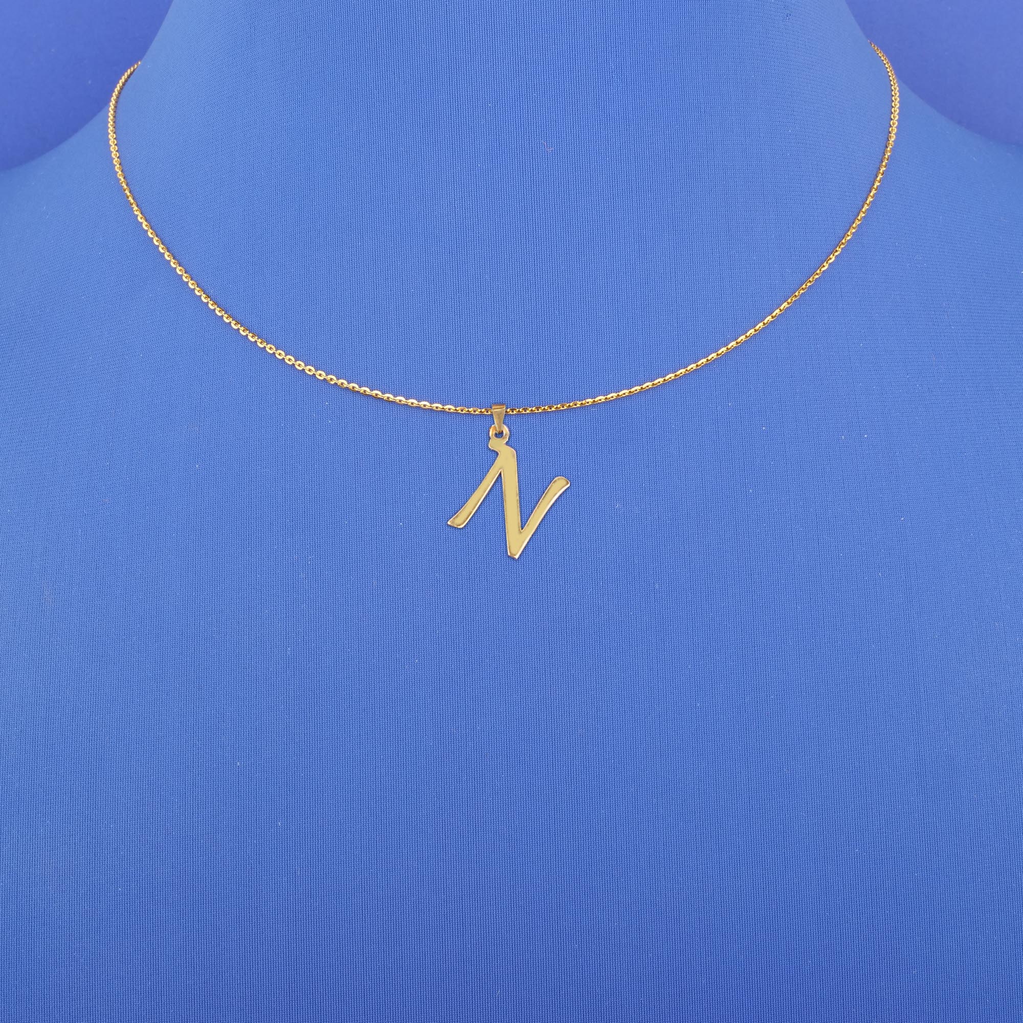 Twenty-Two Karat Gold Initial 'N' Pendant (chain not included)