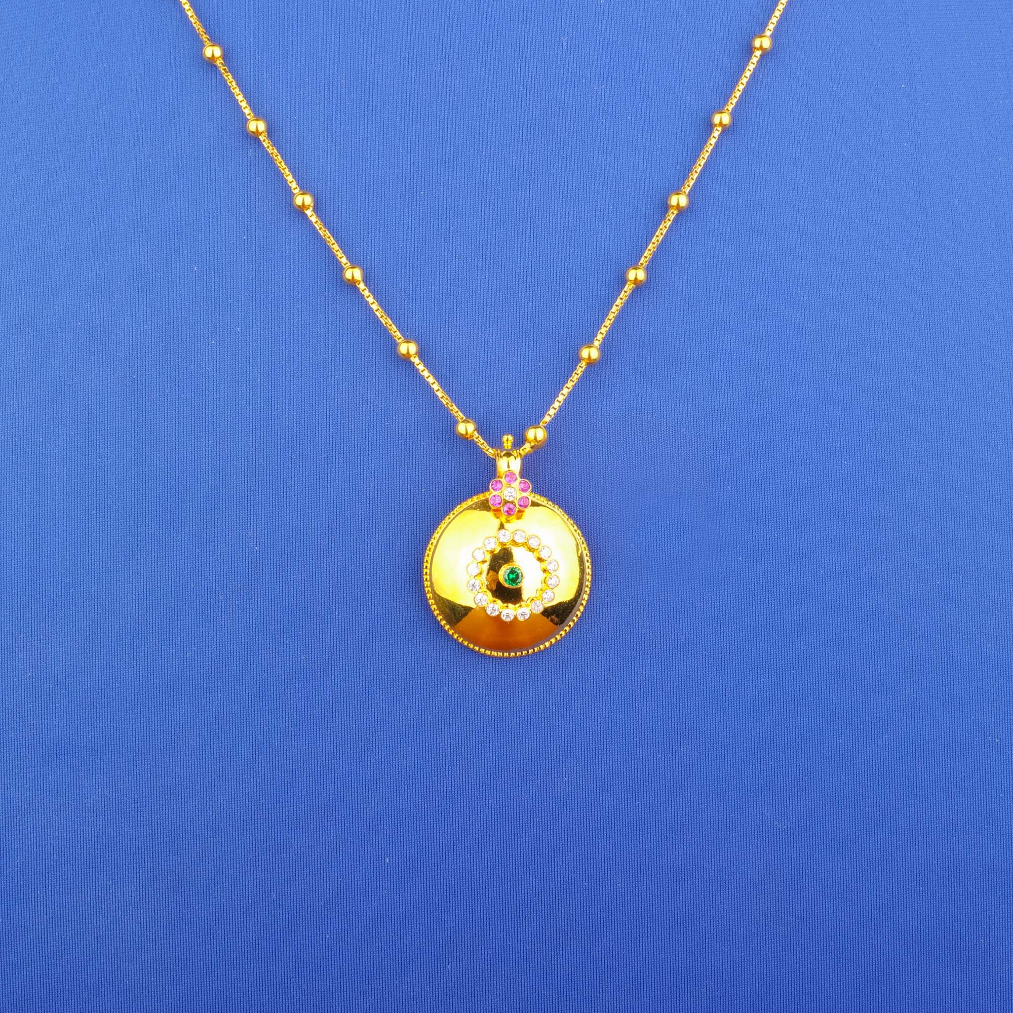 22K Gold Cubic Zirconia/Colored Stone Pendant