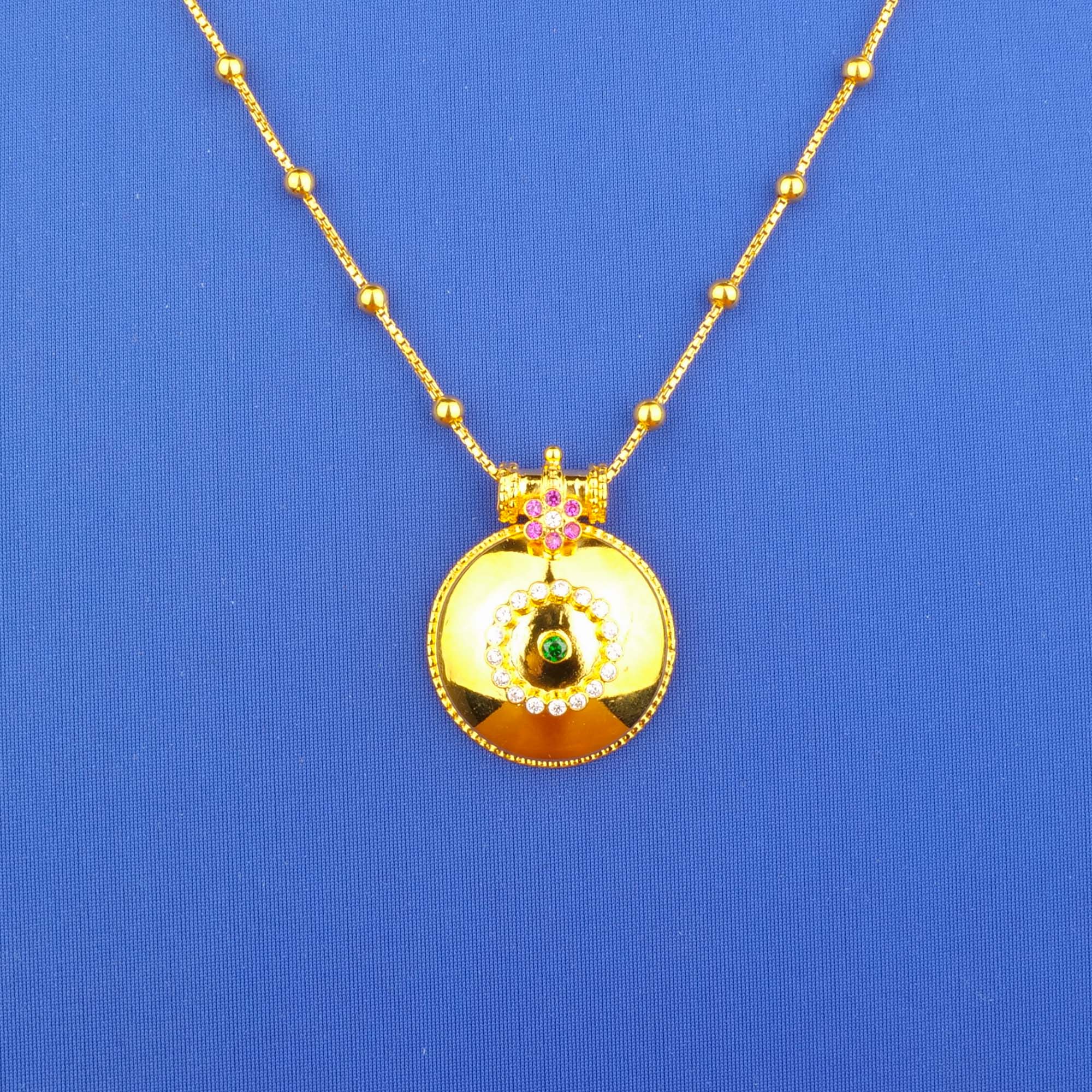 22K Gold Cubic Zirconia/Colored Stone Pendant