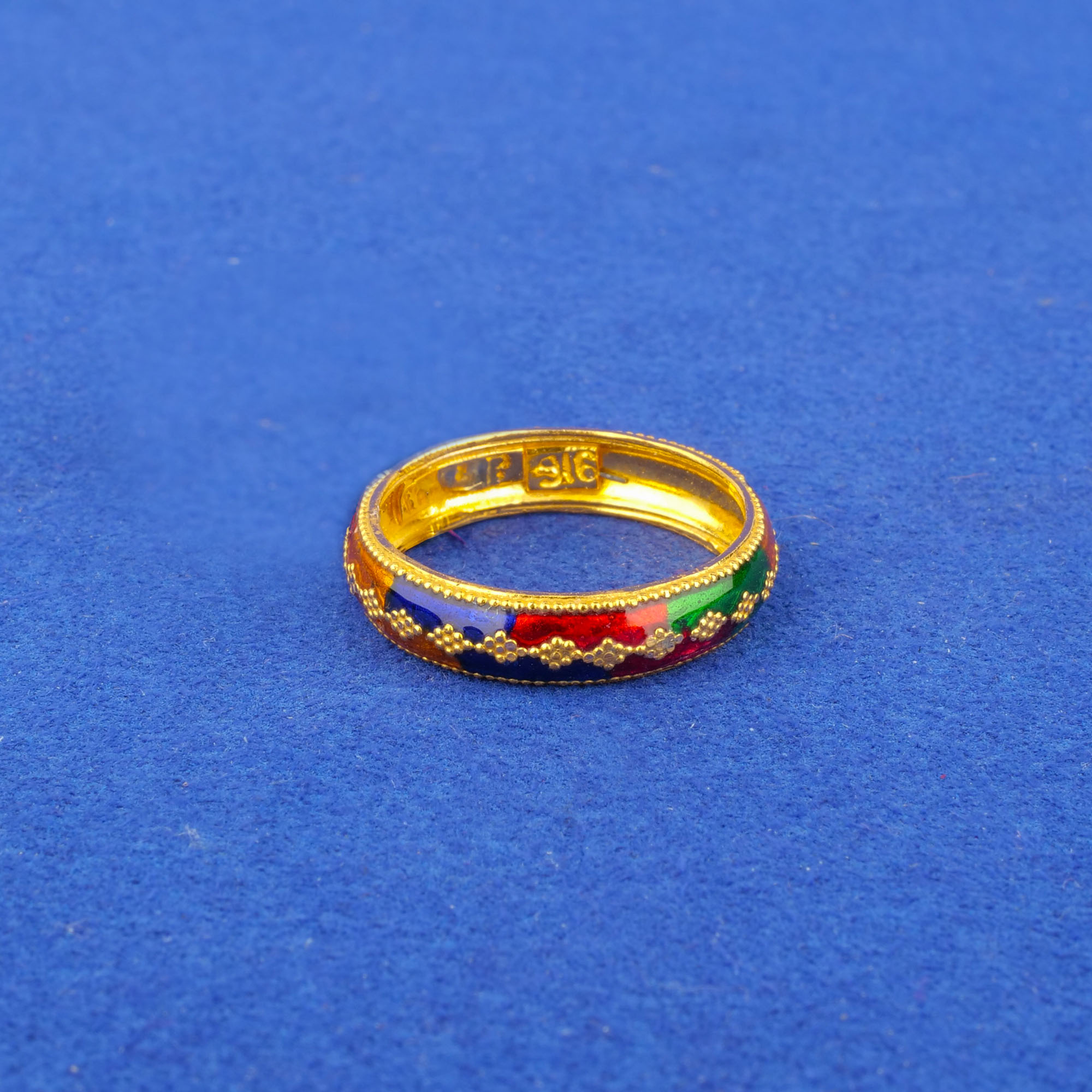 Twenty-Two Karat Gold Minakari Ring