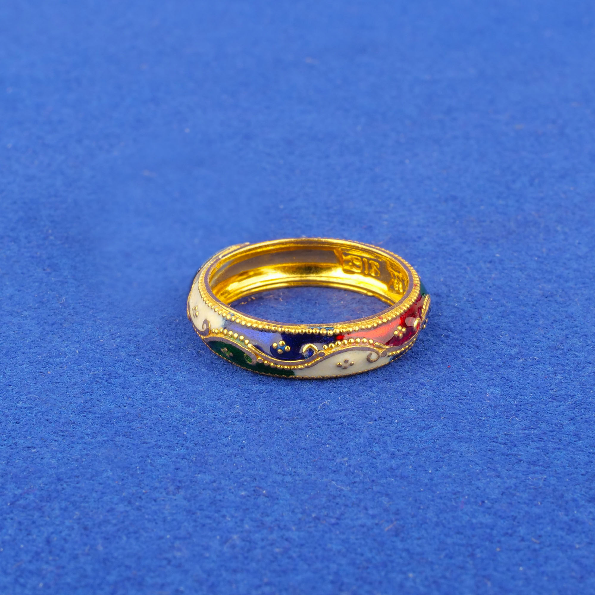 Twenty-Two Karat Gold Minakari Ring