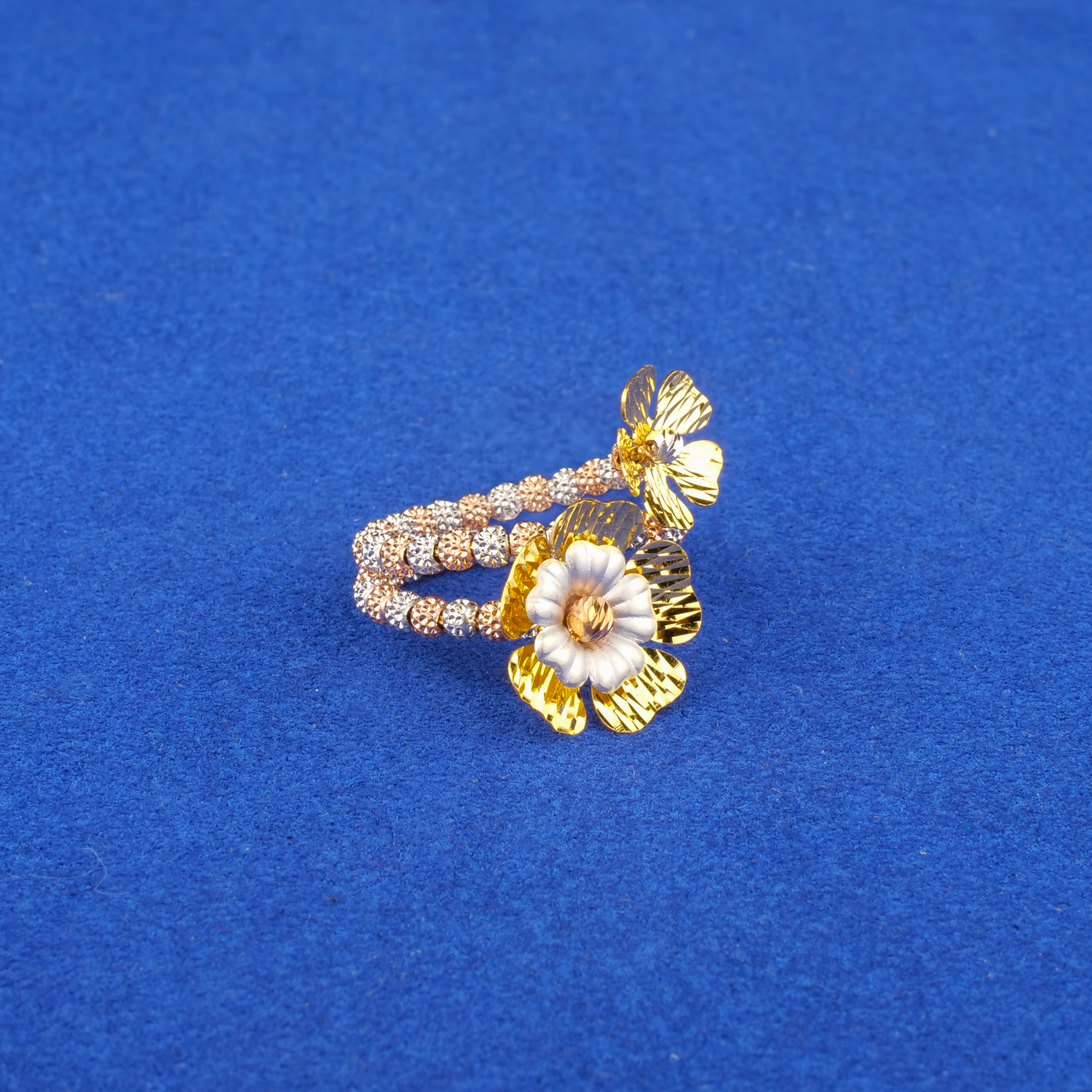 22K Tri-Color Gold Ring