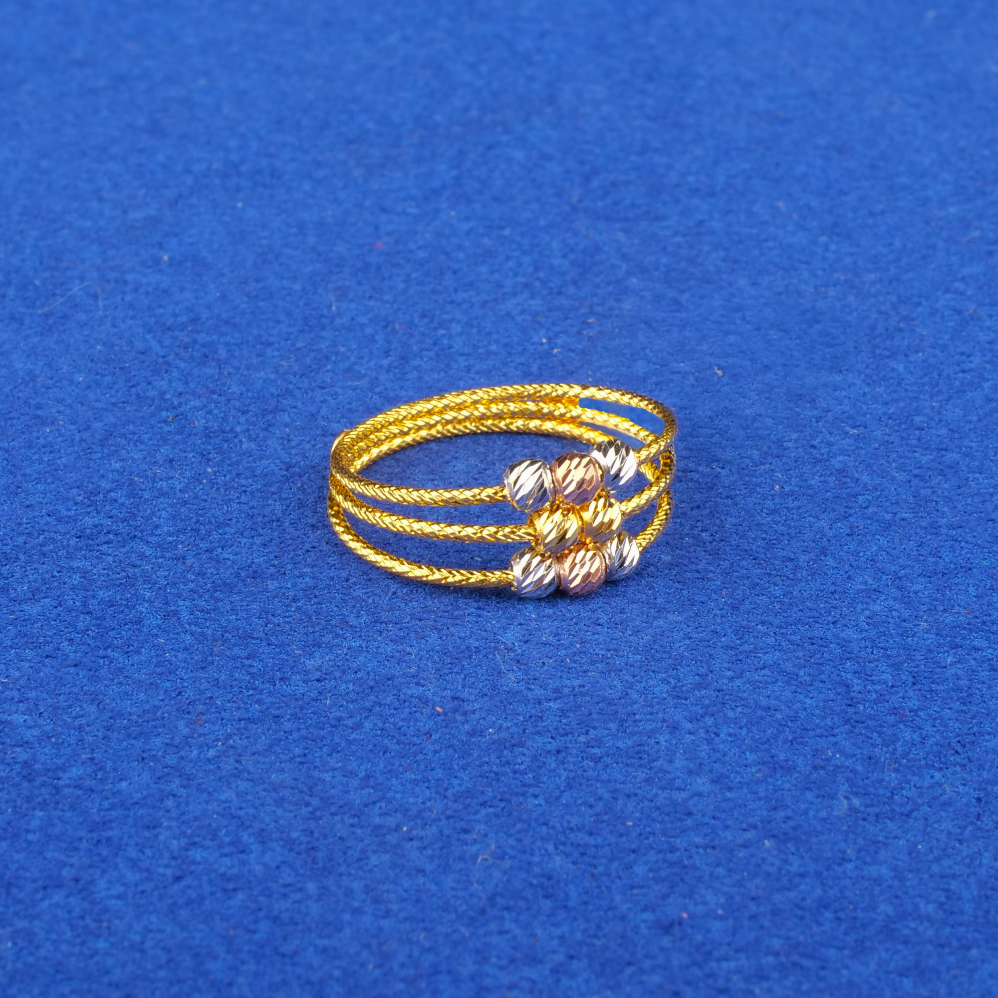 22K Tri-Color Gold Ring