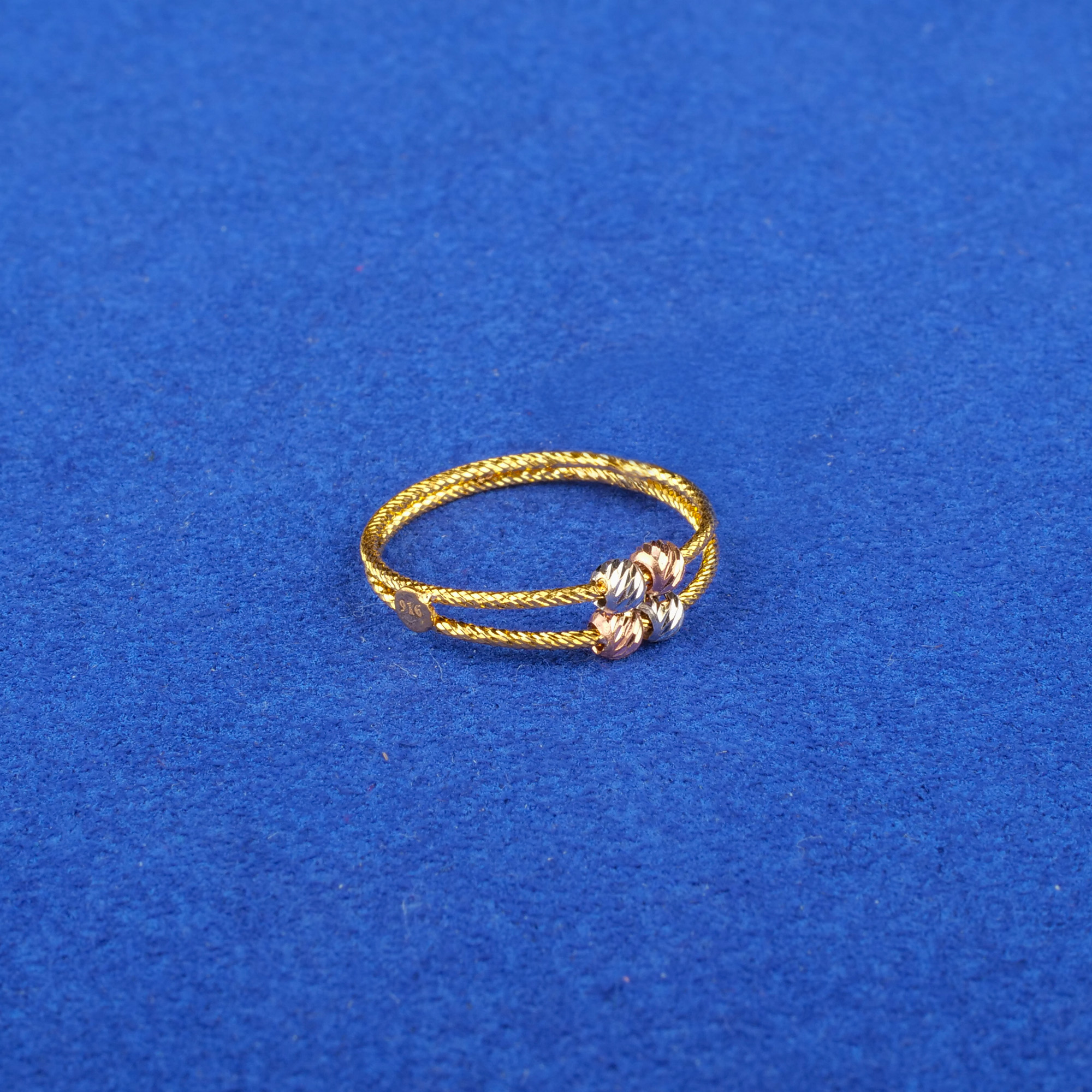 22K Tri-Color Gold Ring