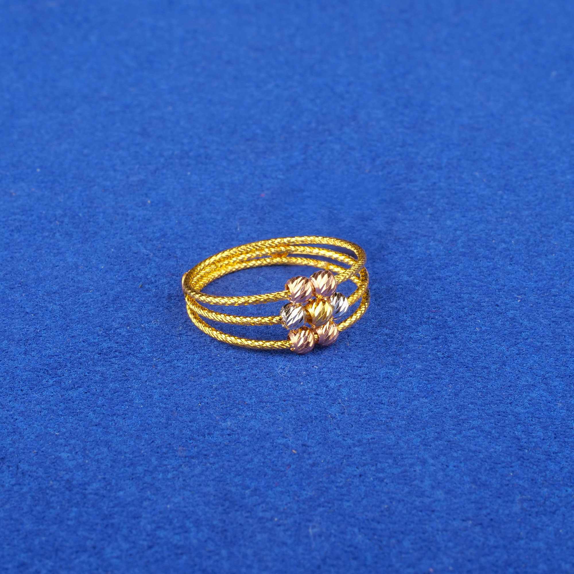 22K Tri-Color Gold Ring