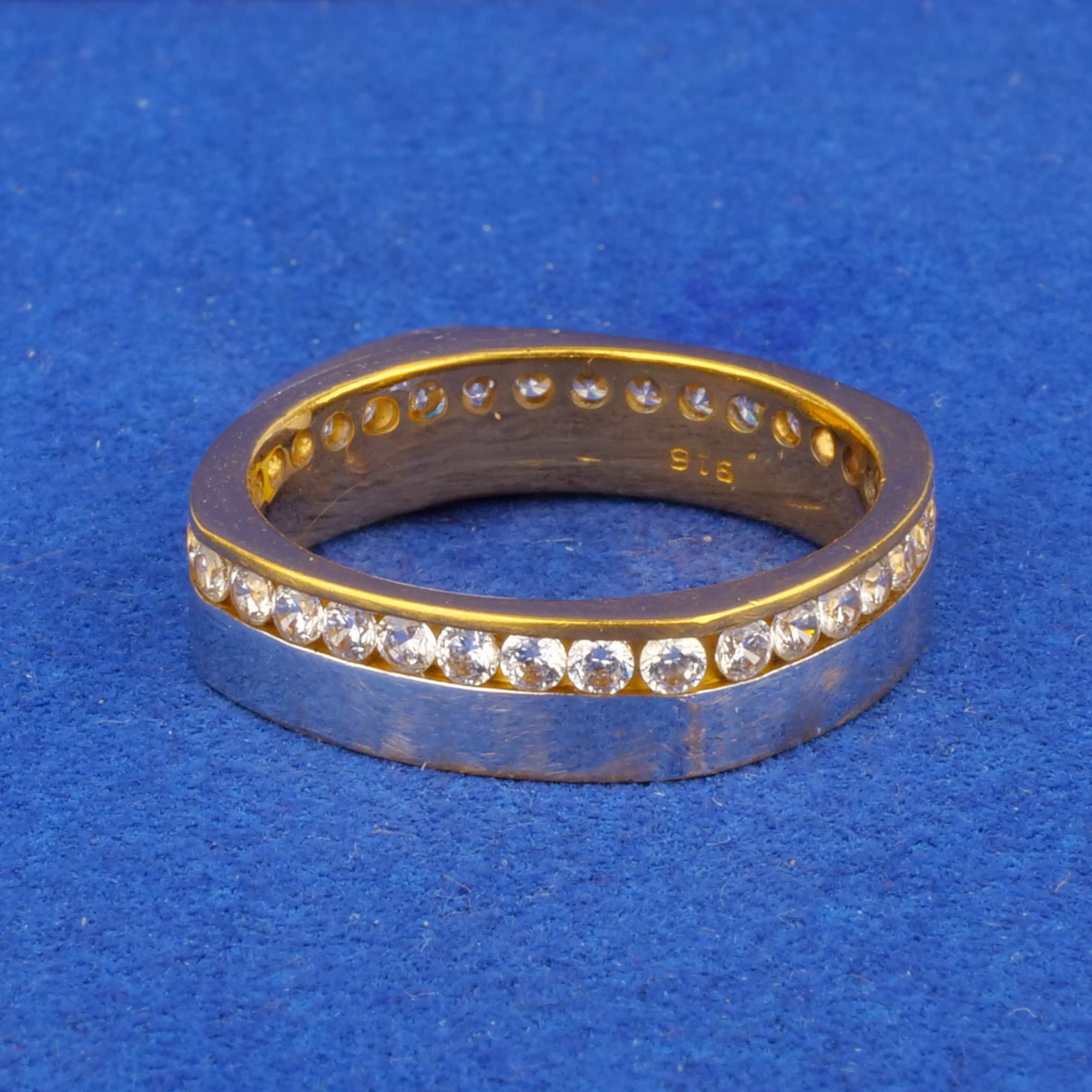 Twenty-Two Karat Gold Cubic Zirconia Ring