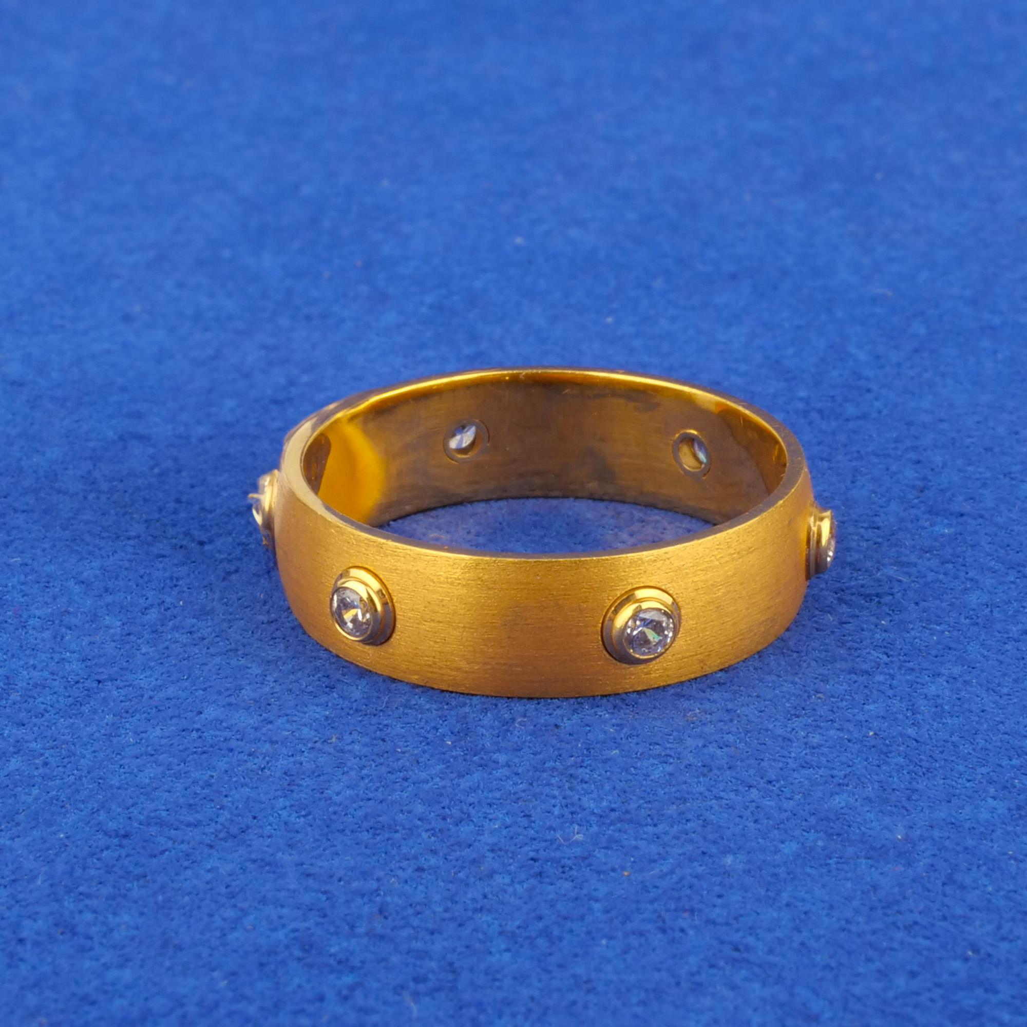 Twenty-Two Karat Gold Cubic Zirconia Ring