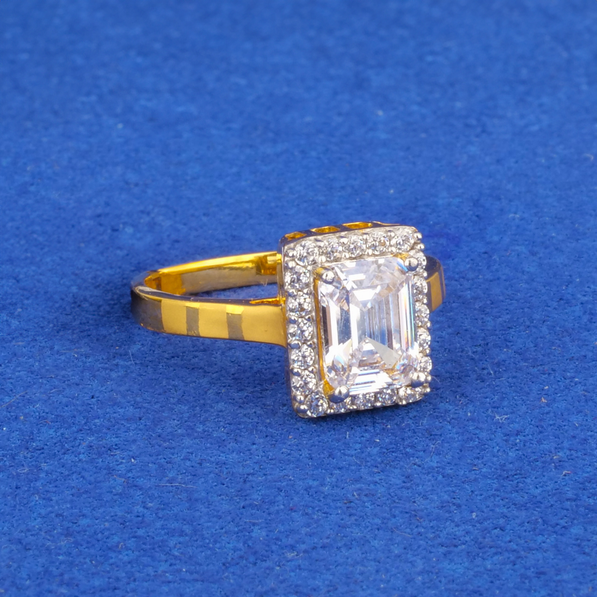 Twenty-Two Karat Gold Cubic Zirconia Ring