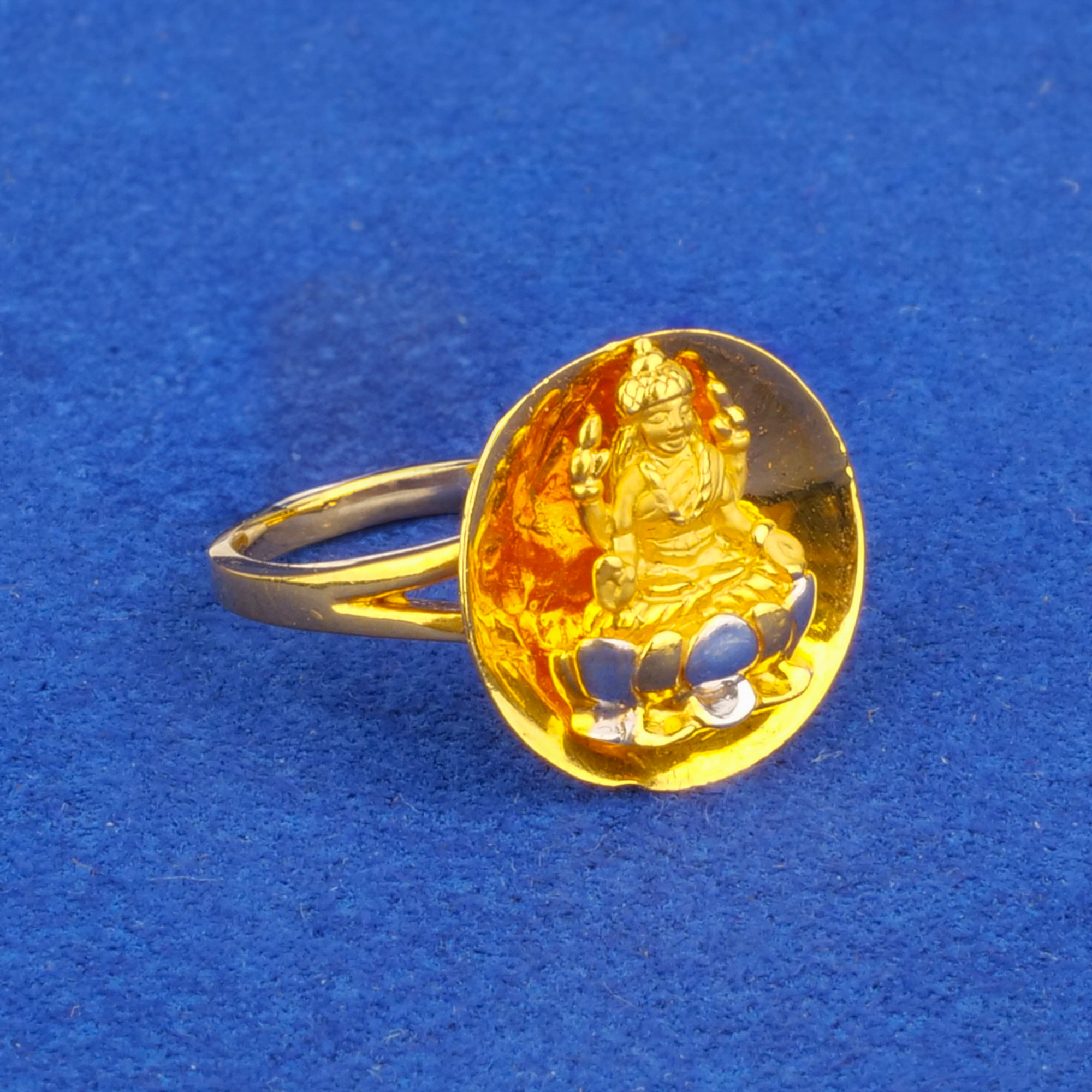 Twenty-Two Karat 'Lakshmi' Two-Tone Gold Ring