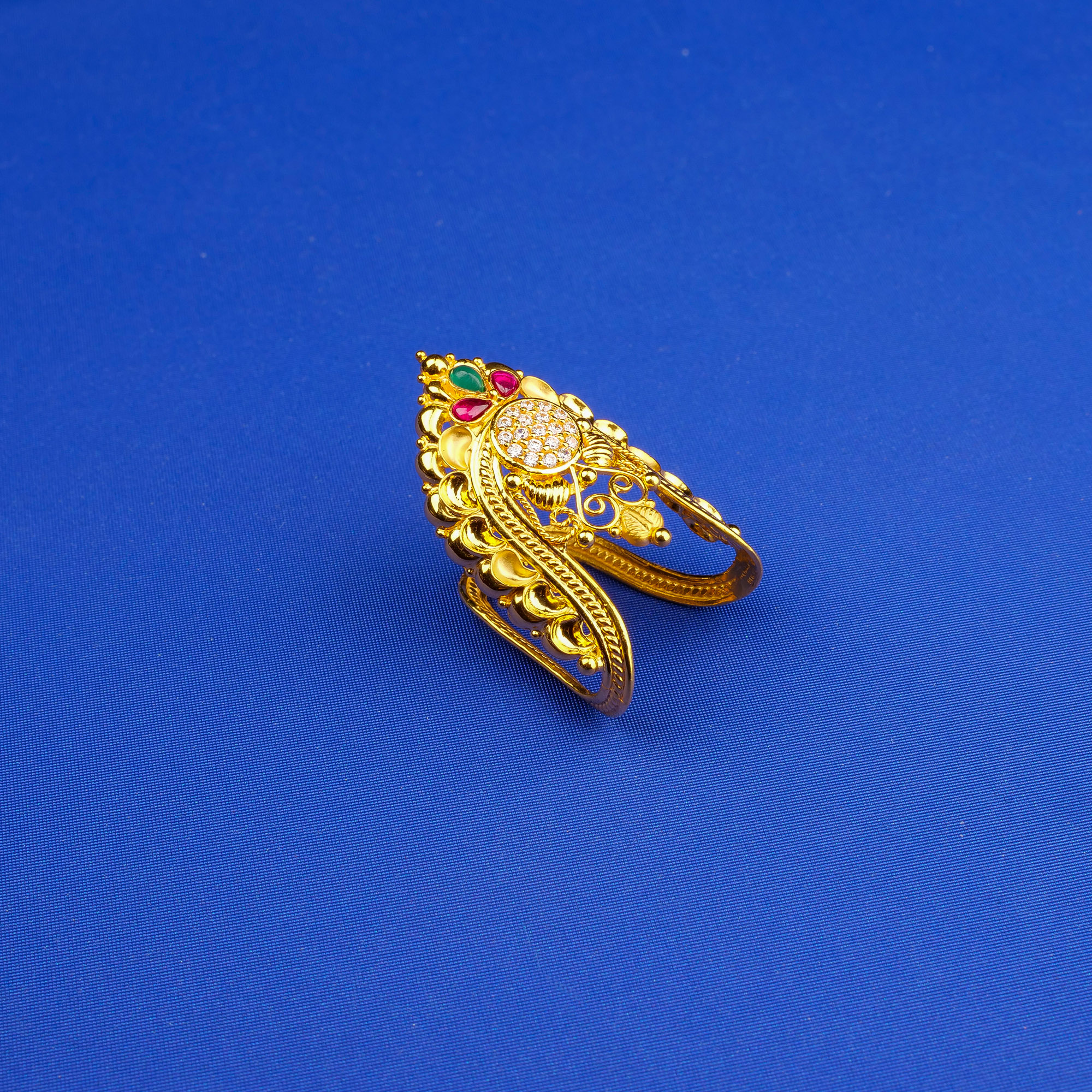 22K Gold Cubic Zirconia Colored Stone 'Vanki' Ring