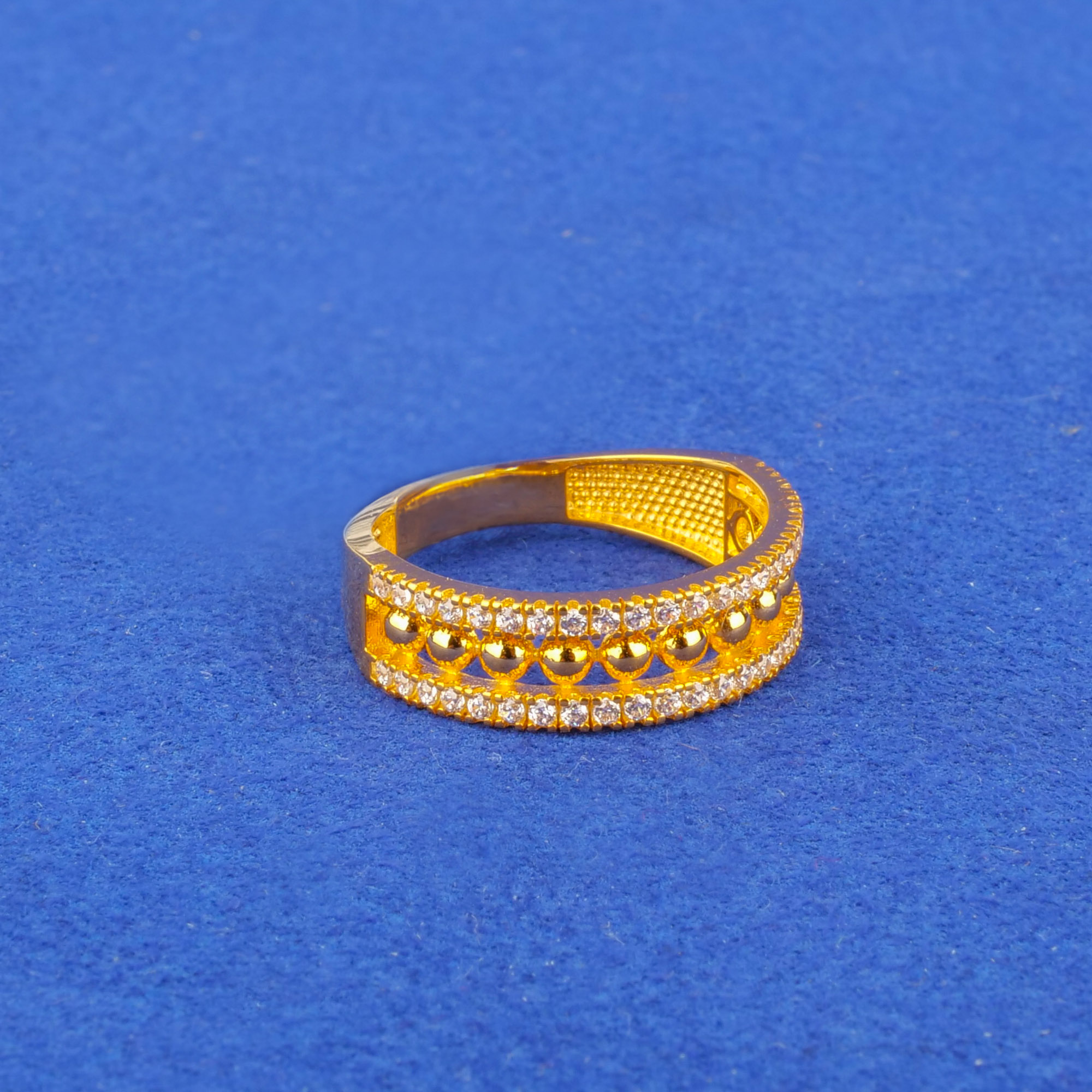 Twenty-Two Karat Gold Cubic Zirconia Ring
