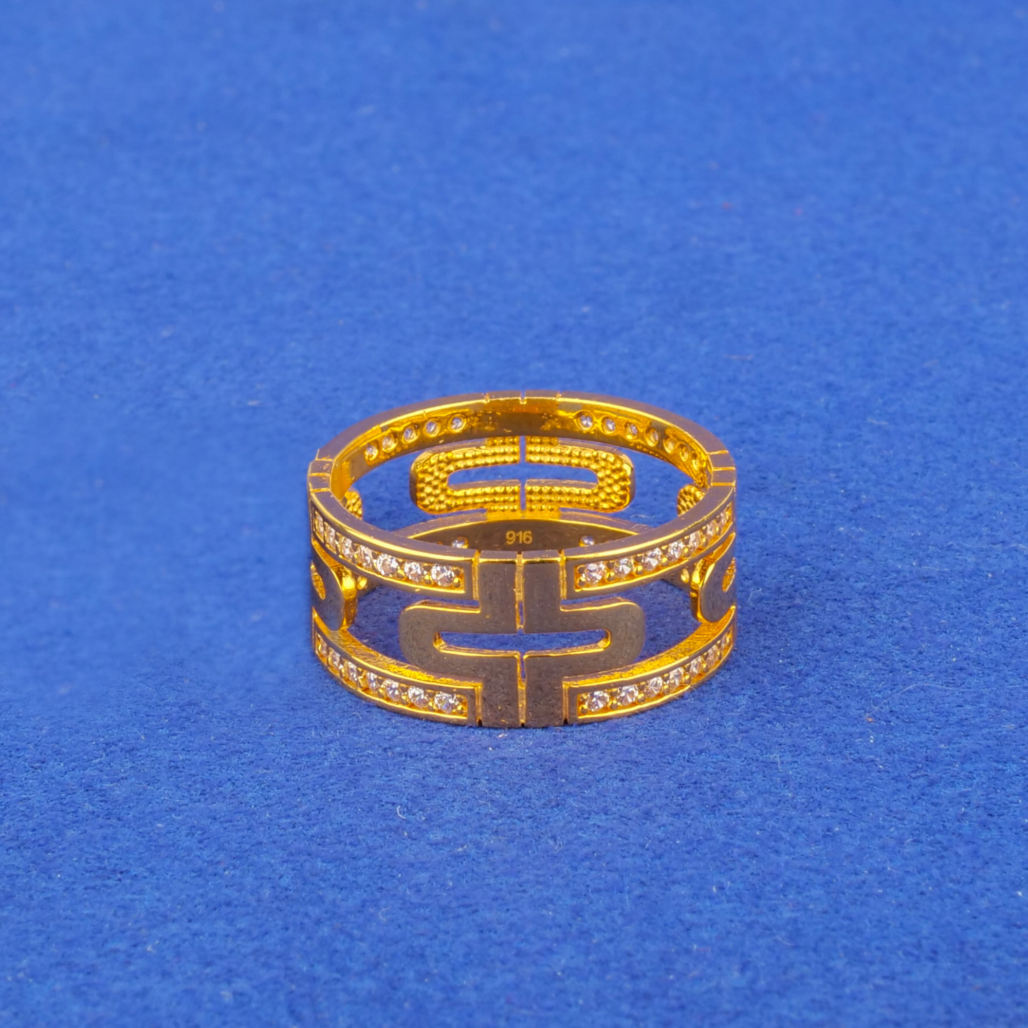 Twenty-Two Karat Gold Cubic Zirconia Ring/Band