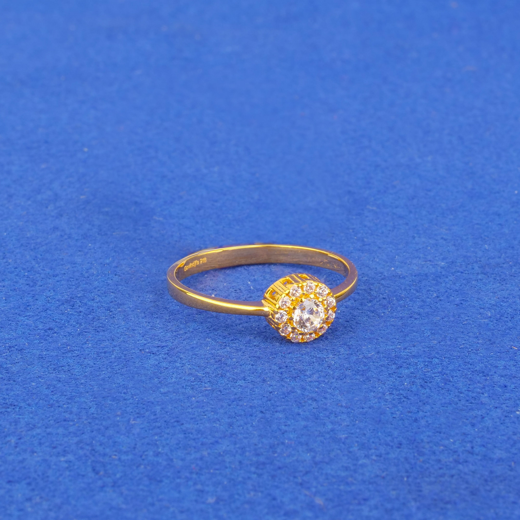 Twenty-Two Karat Gold Cubic Zirconia Ring