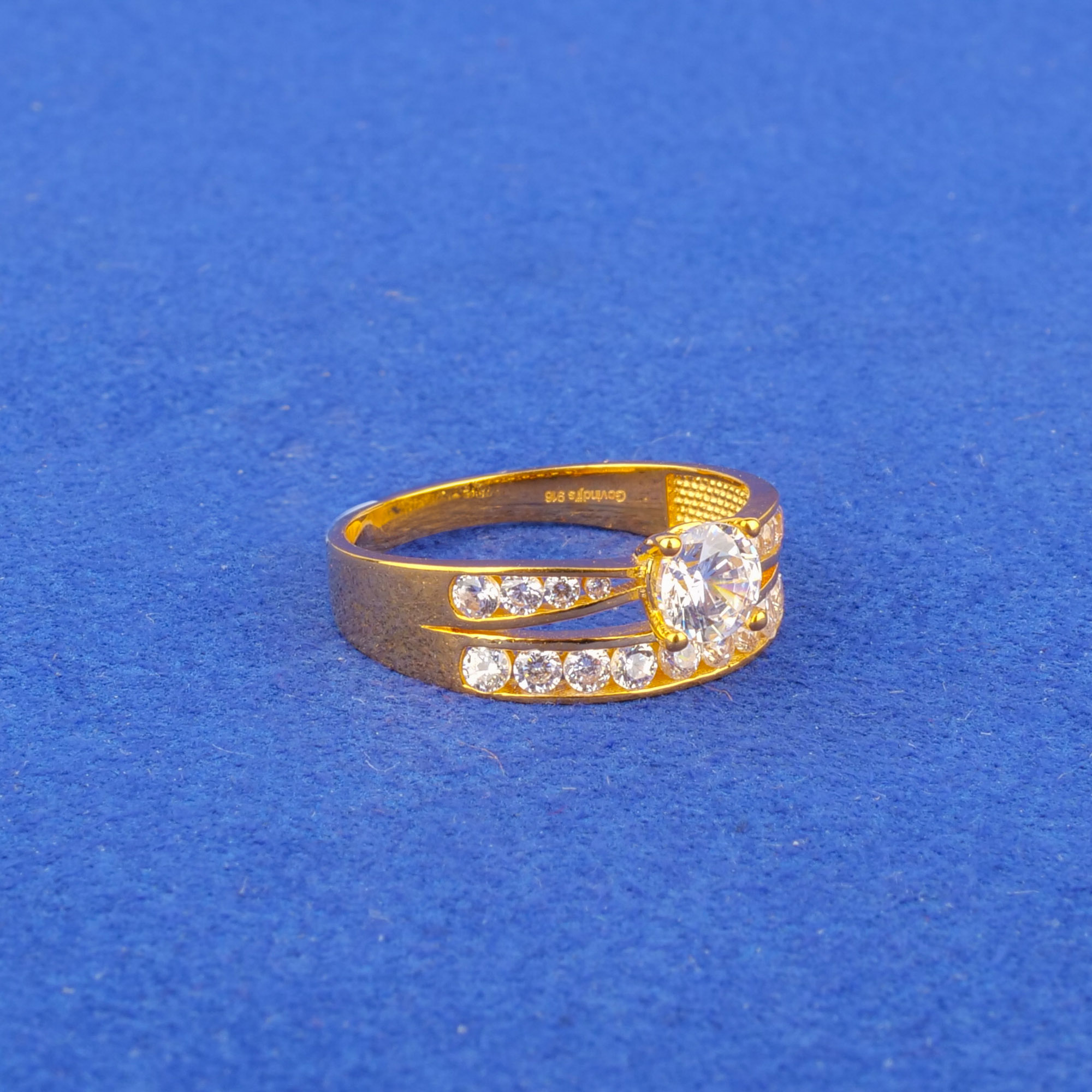 Twenty-Two Karat Gold Cubic Zirconia Ring (B)