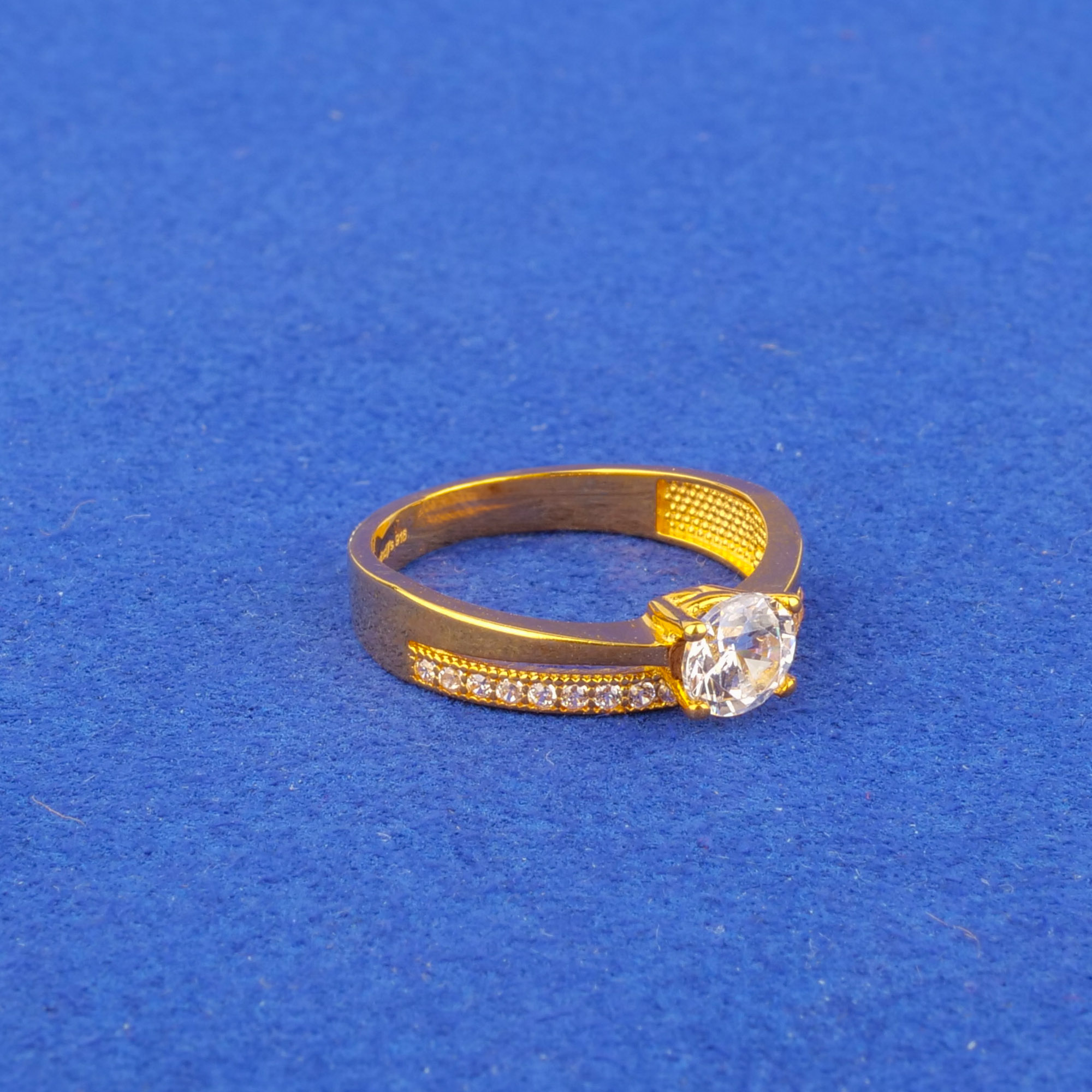 Twenty-Two Karat Gold Cubic Zirconia Ring (B)