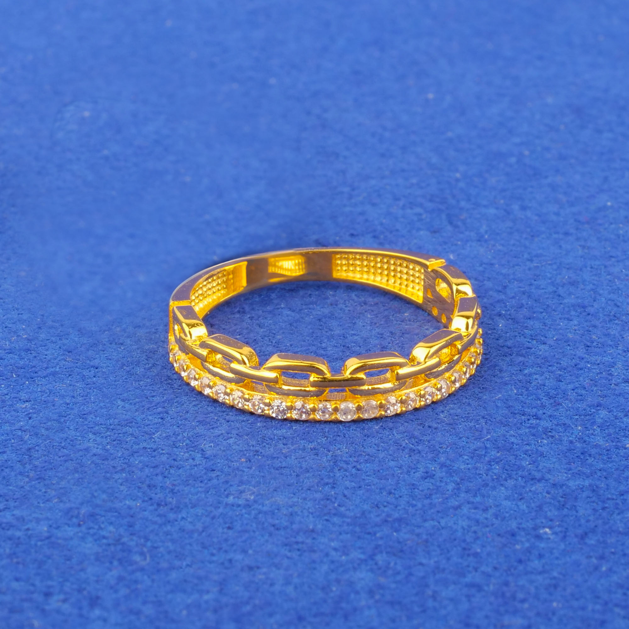Twenty-Two Karat Gold Cubic Zirconia Ring