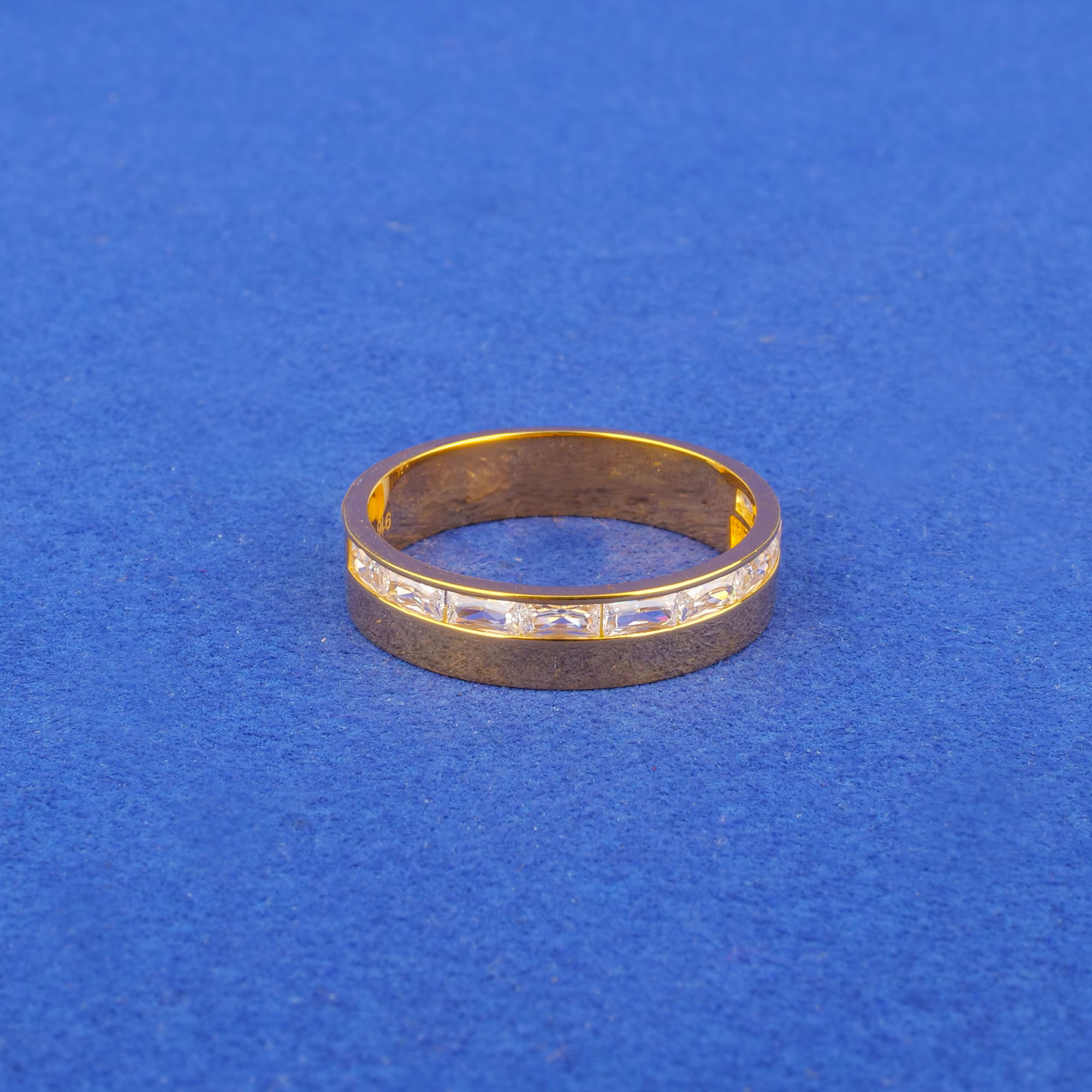 22K Gold Cubic Zirconia Men's Ring