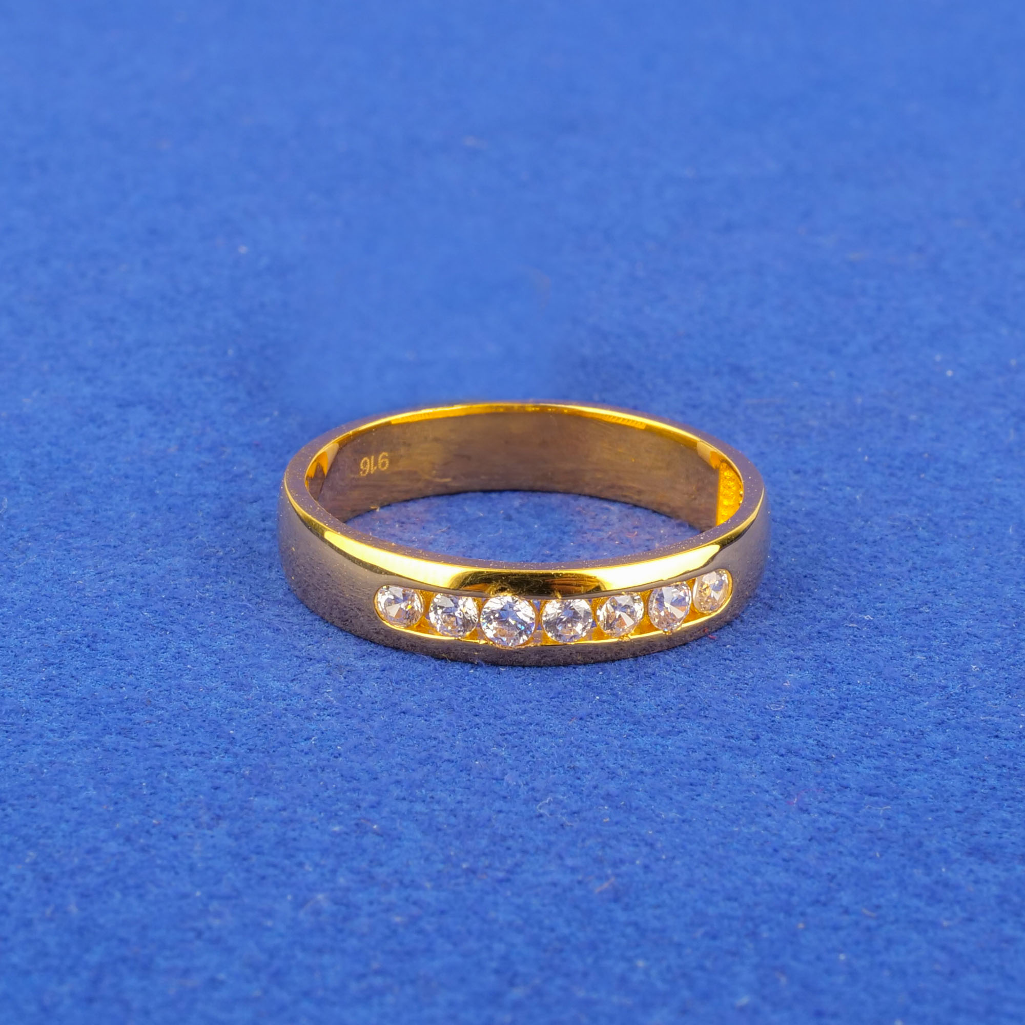 22K Gold Cubic Zirconia Men's Ring