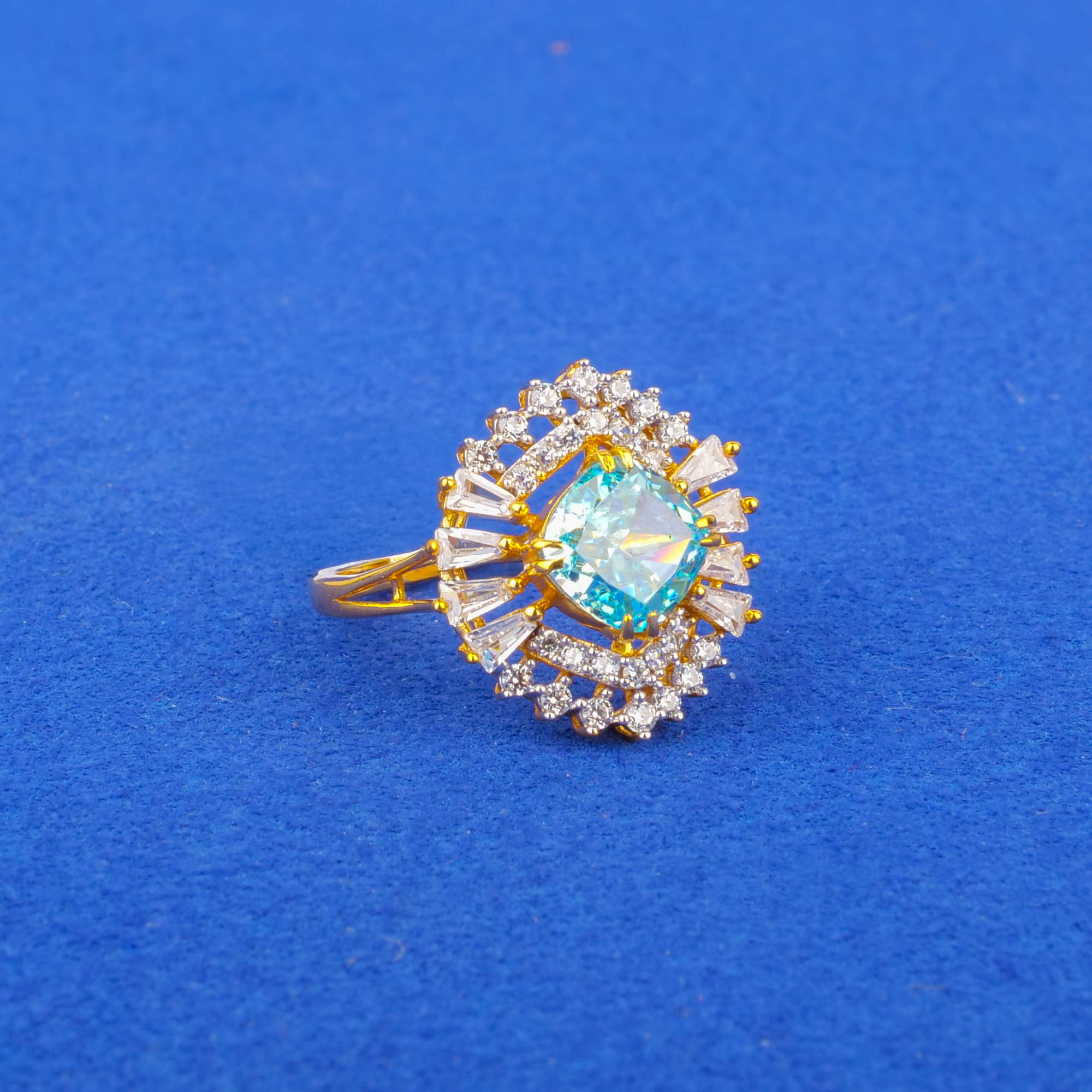 22K Gold Cubic Zirconia/Colored Stone Ring