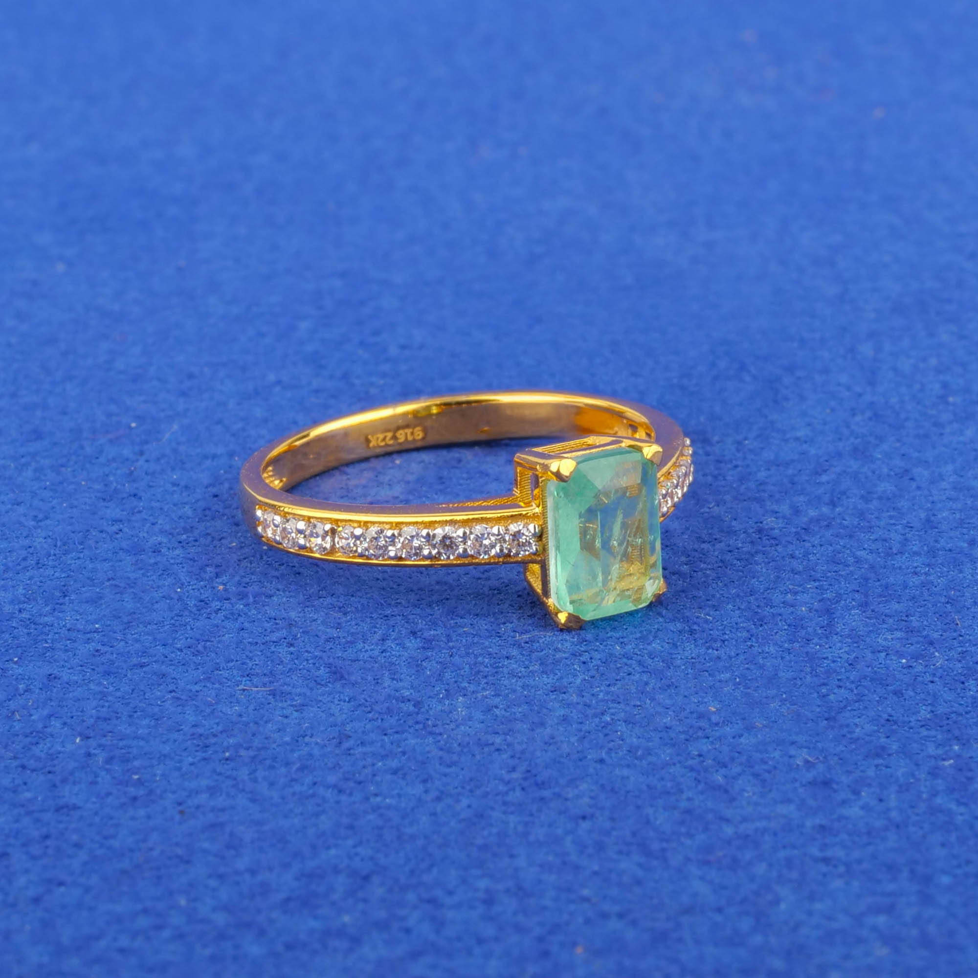 Twenty-Two Karat Gold Cubic Zirconia/Colored Stone Ring