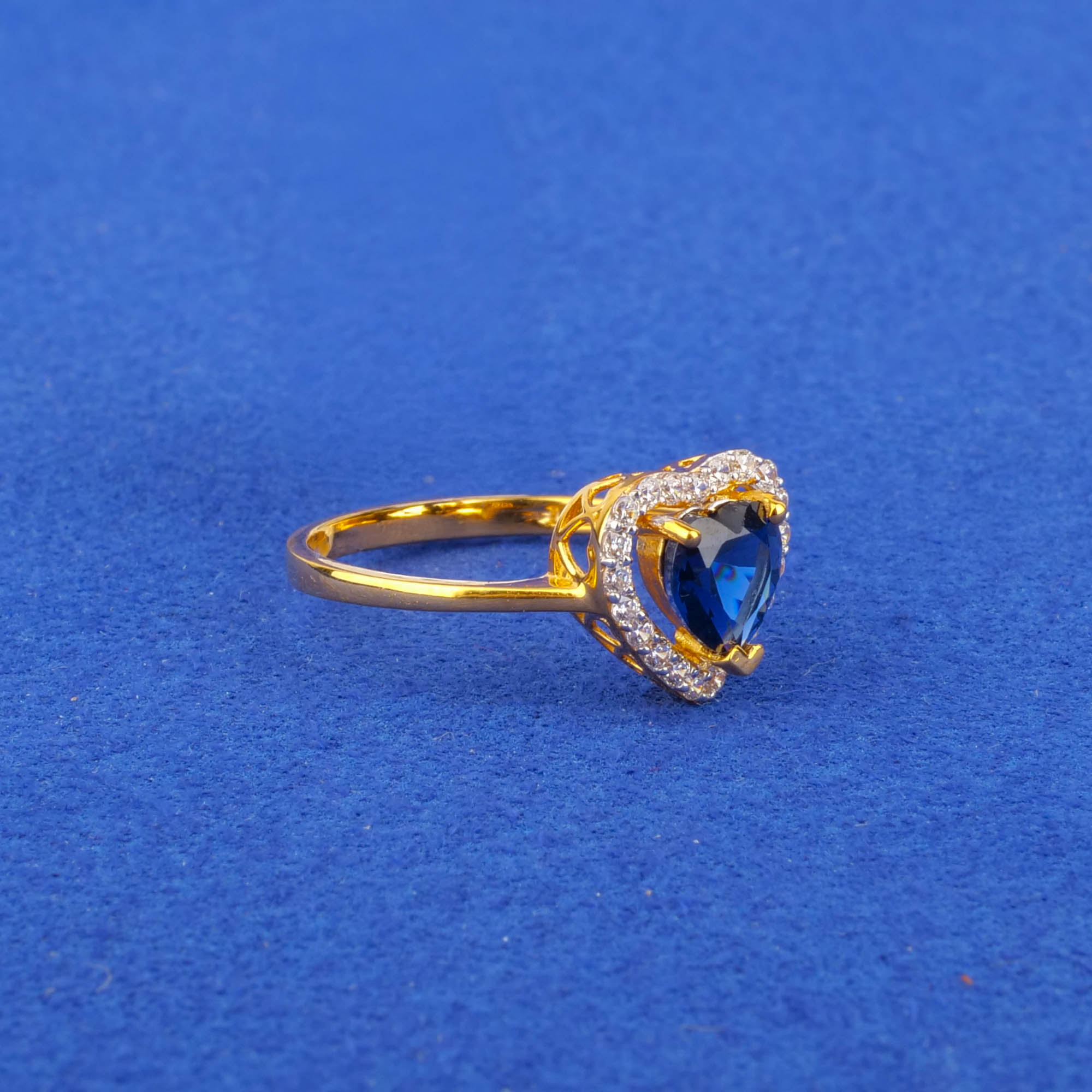 22K Gold Cubic Zirconia/Colored Stone Ring
