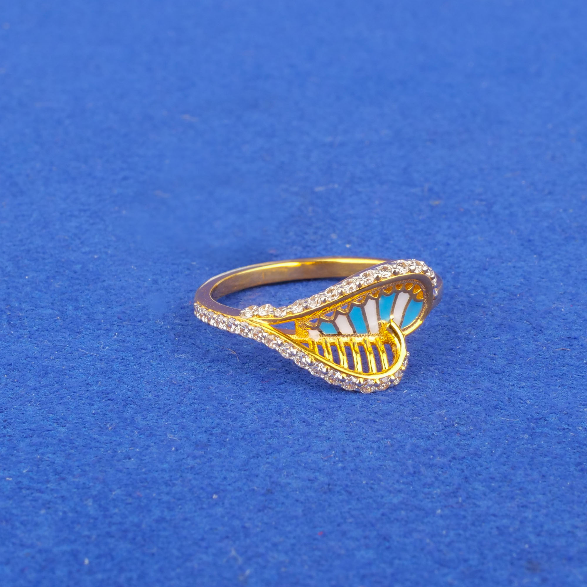 22K Gold Cubic Zirconia Ring