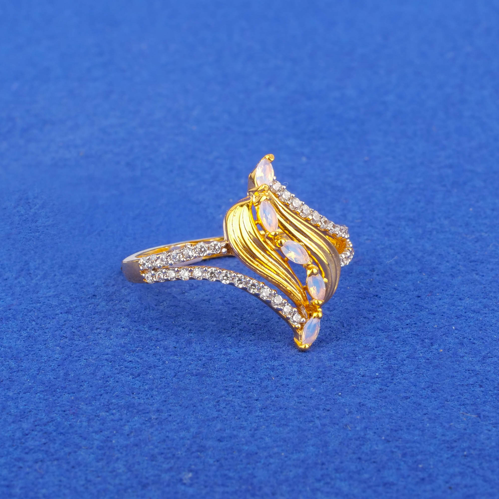 22K Gold Cubic Zirconia/Colored Stone Ring