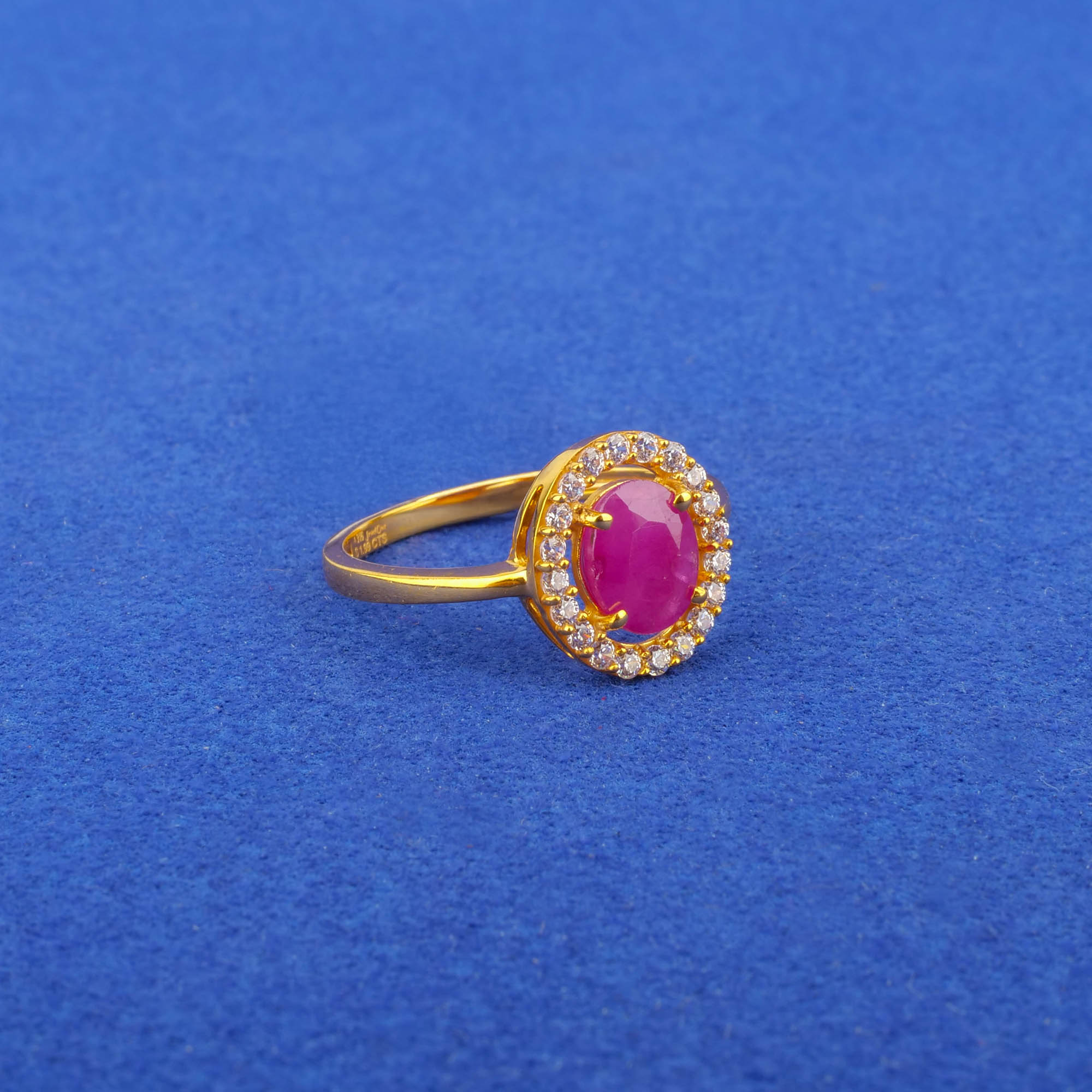 22K Gold Cubic Zirconia/Colored Stone Ring