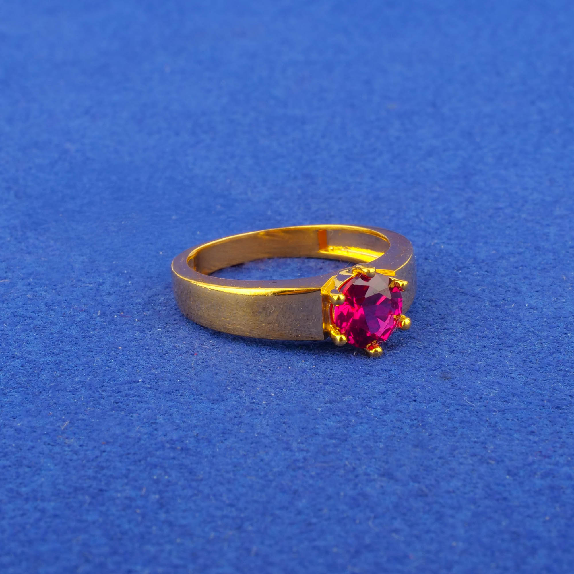 22K Gold Colored Stone Ring