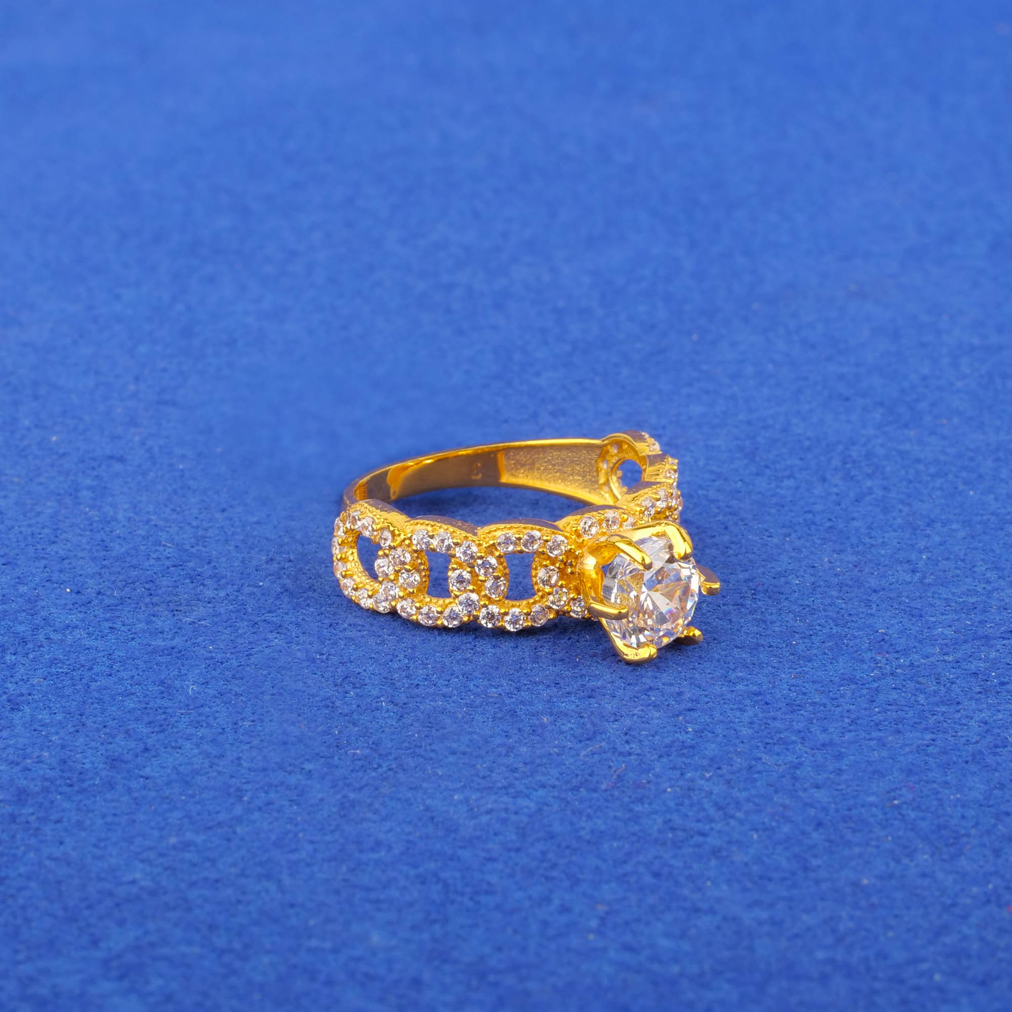 22K Gold CZ Ring (B)