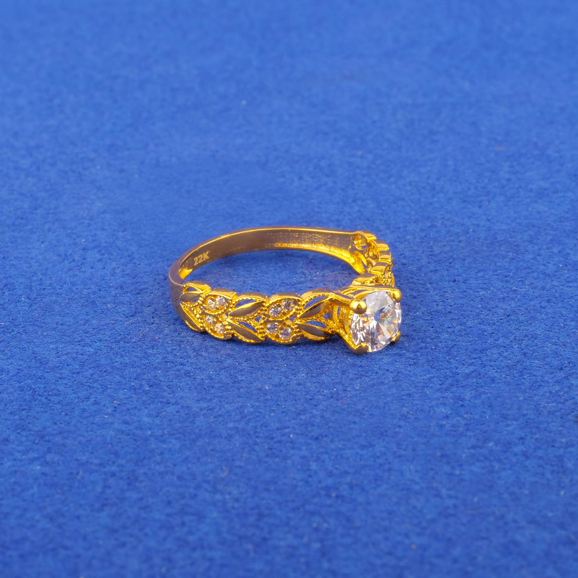 22K Gold Cubic Zirconia Ring (B)